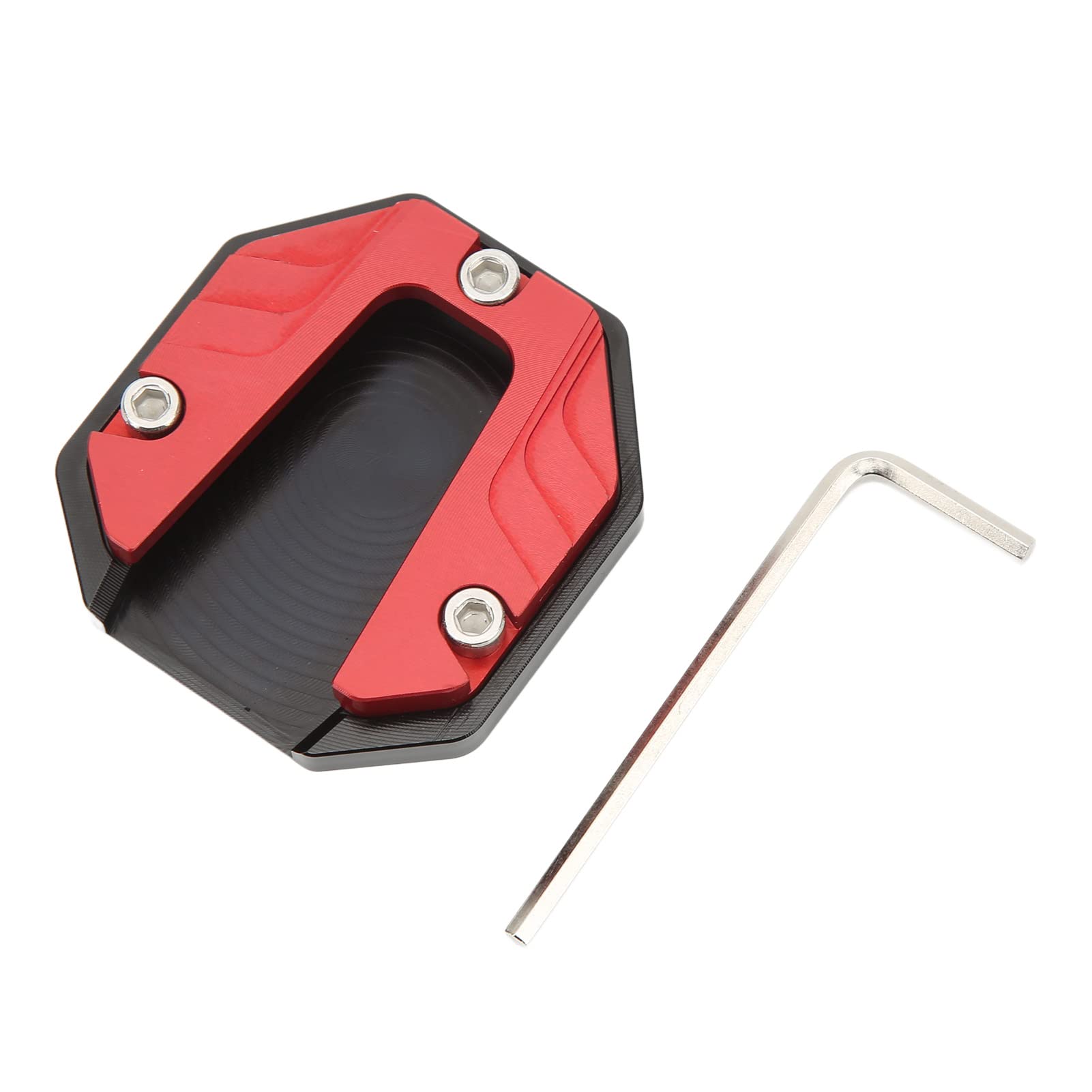 Universal Motorcycle Kickstand Plate - High Strength Aluminium Alloy Pad with Hex Wrench for Parking Stability