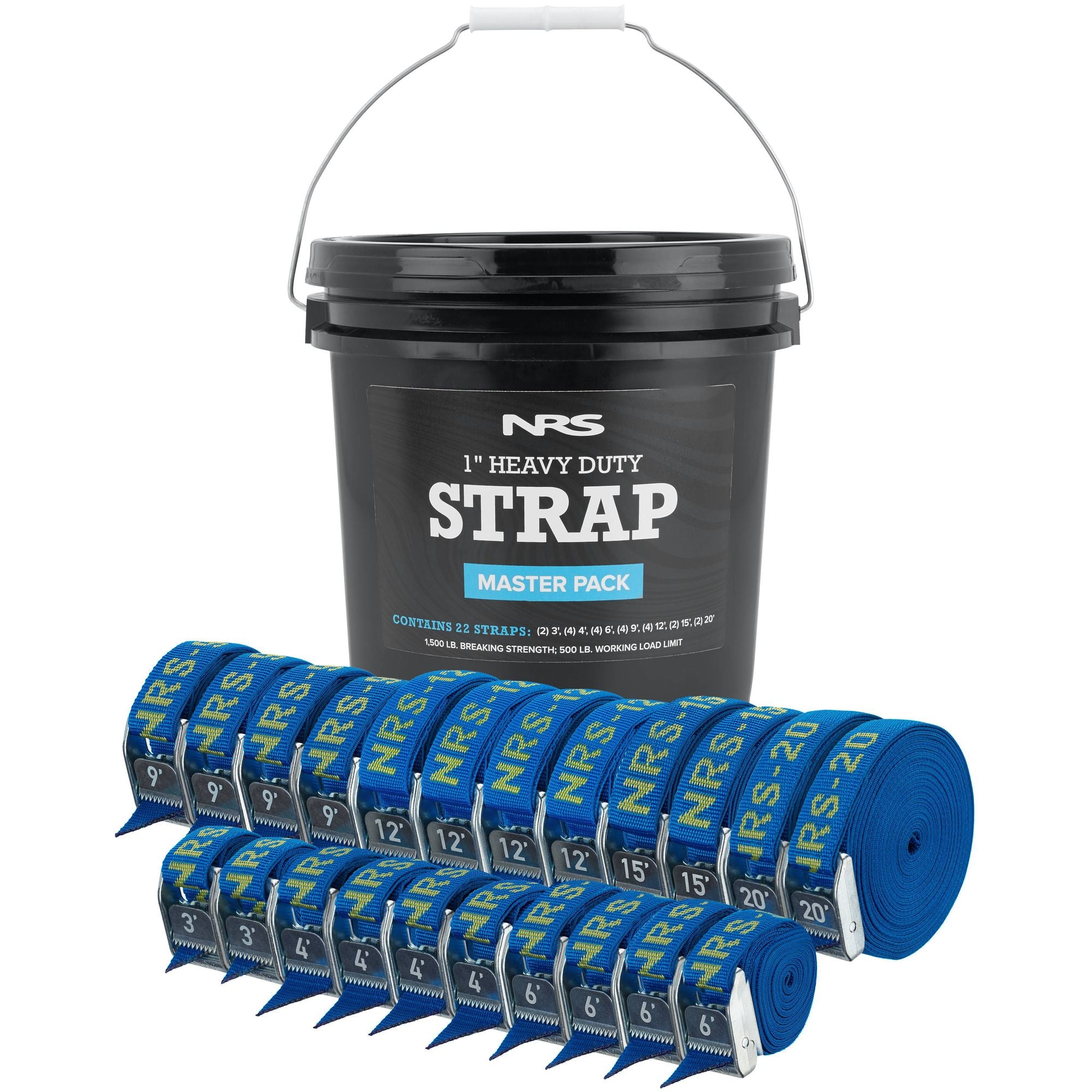 Heavy Duty Tie Down Straps - NRS 1 Multipack (4-Pack) for Trucks, Trailers & Cargo Securing - 1,000 lb Capacity, Durable Ratchet Straps for Transport, Moving & Storage