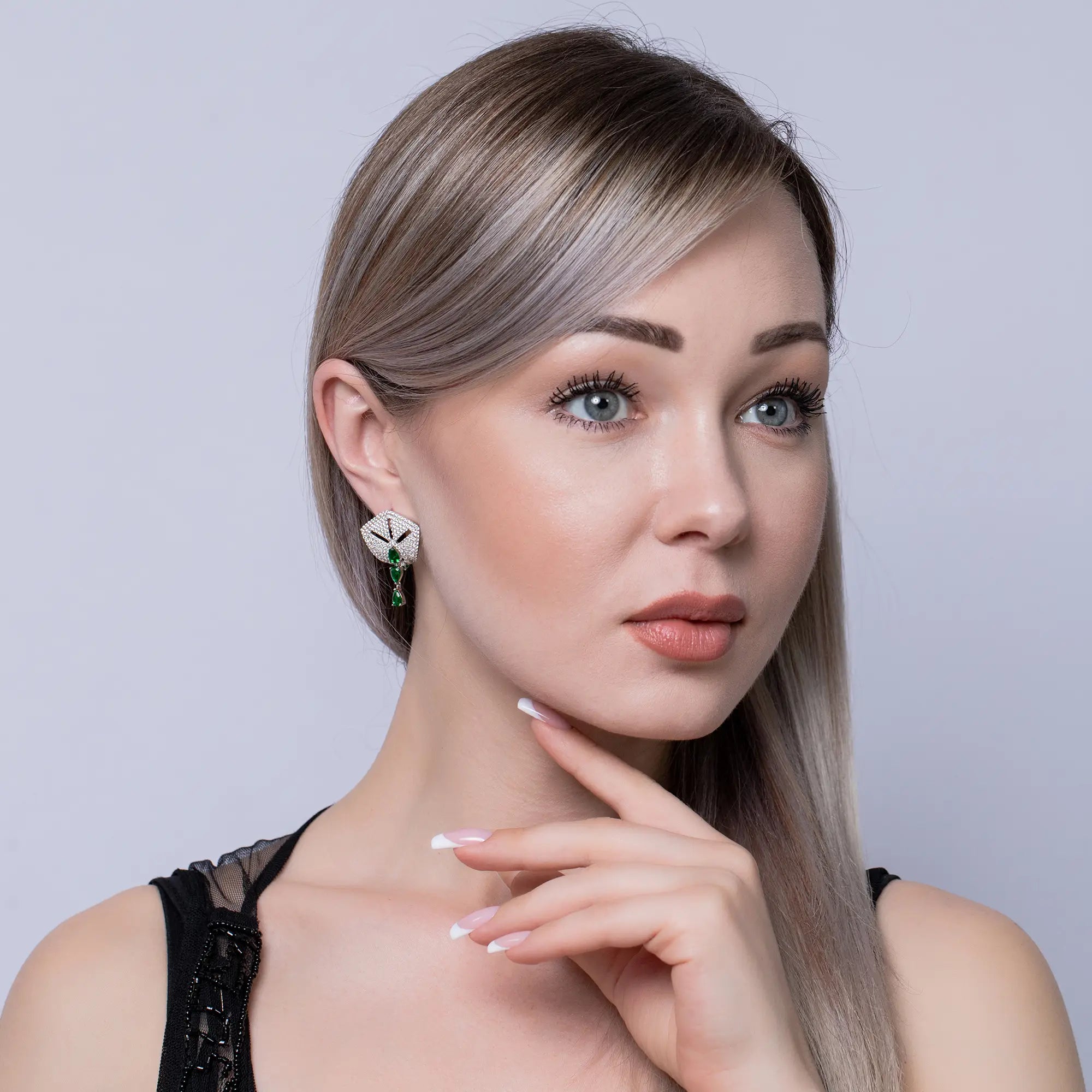 Charlotte Emerald Earrings - Dainty Green Gemstone Studs for Women | Perfect for Weddings, Parties & Everyday Elegance