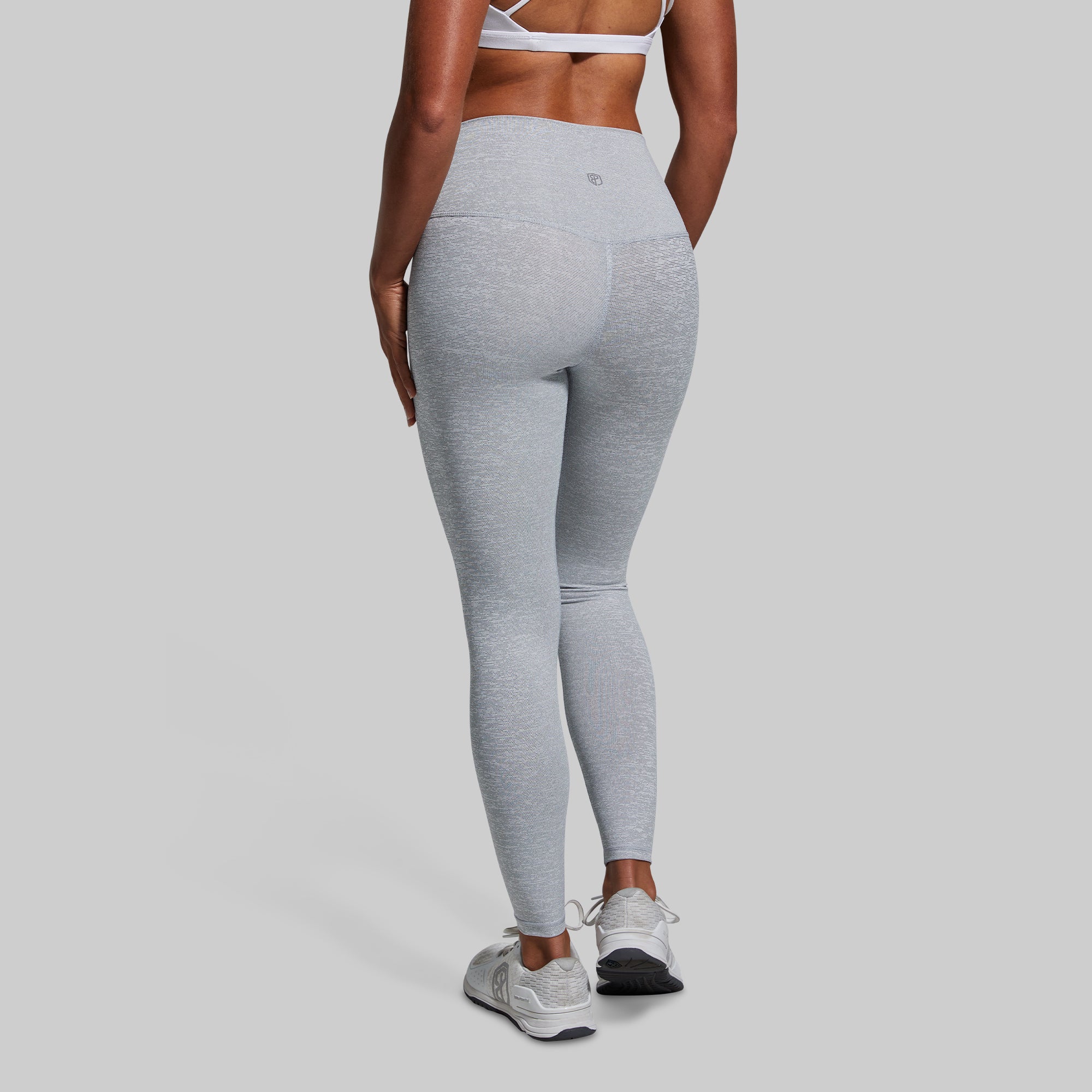 Premium High-Waisted Yoga Leggings for Women - Heather White - Soft Breathable Workout Pants for Running, Gym & Lounge Wear