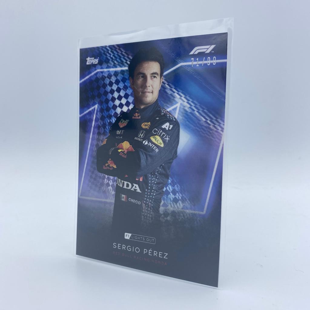 Sergio Perez F1 Racing Driver Blue Parallel Collectible Card - Perfect for F1 Fans, Collectors, and Sports Memorabilia Enthusiasts
