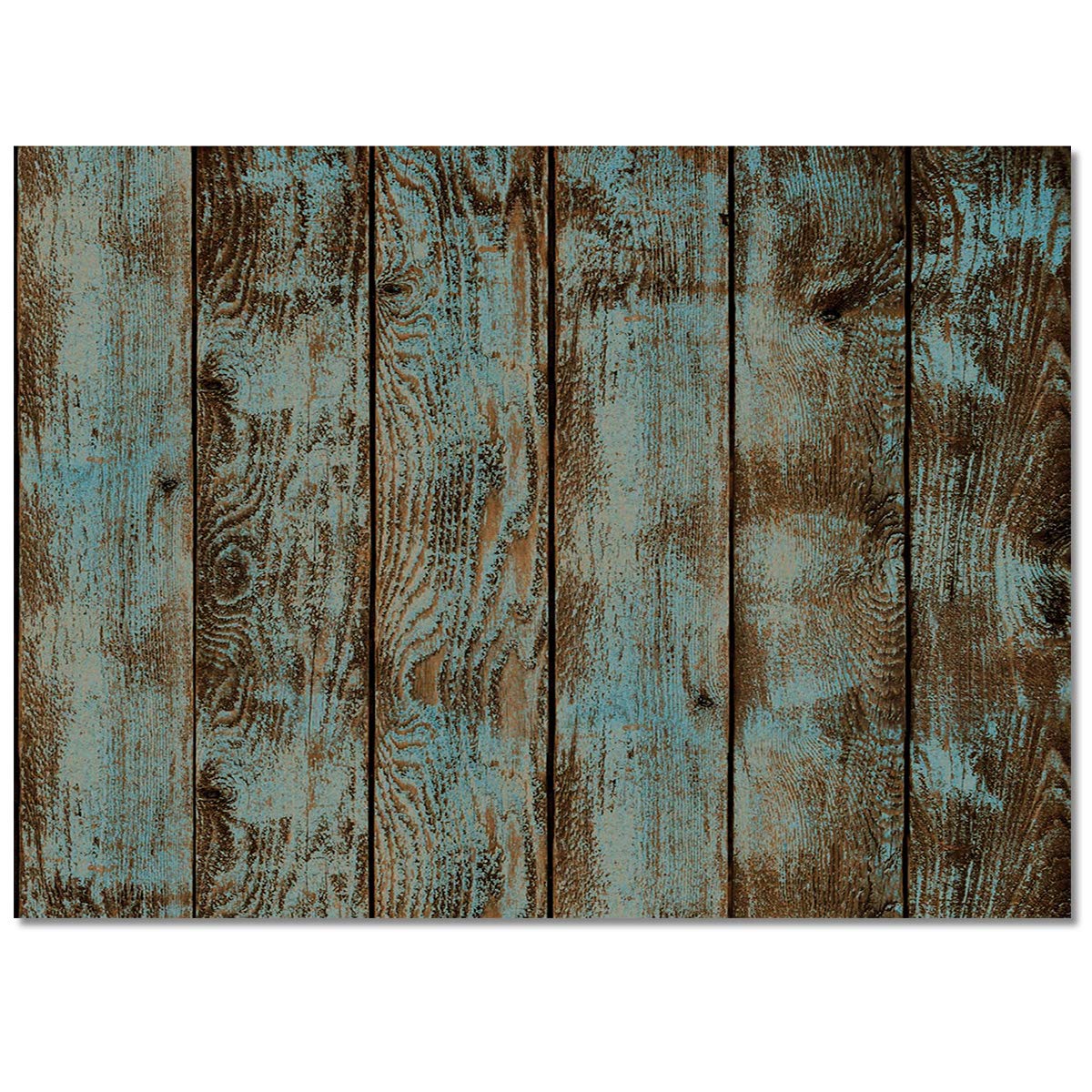 Super Soft Vintage Felt Area Rug - Pale Blue & Green Wood Grain Rectangle Carpet (60