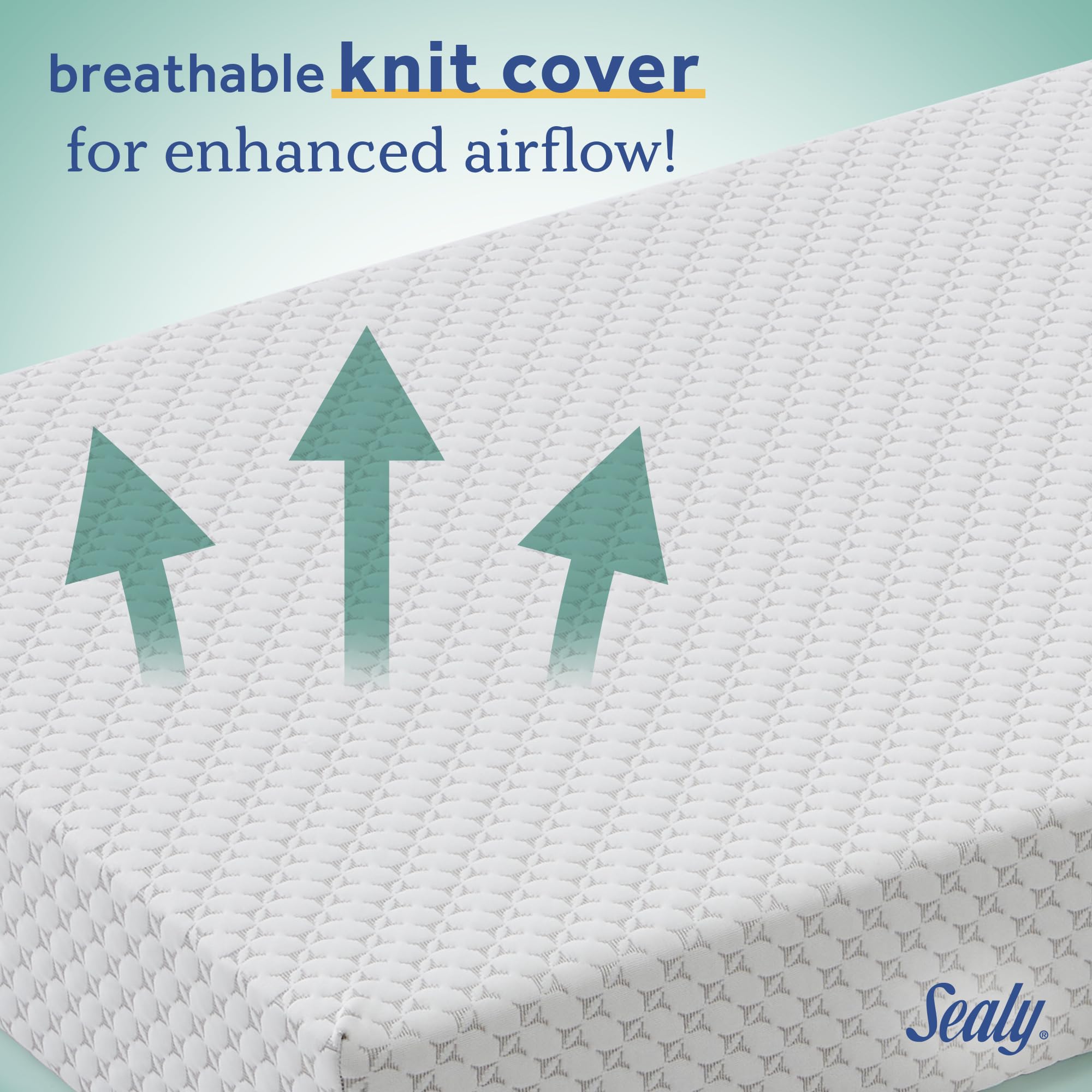 SEALY BABY OmniPedic Refresh Breathable 2-Stage Waterproof Crib & Toddler Mattress | Removable Knit Cover | GREENGUARD Gold Certified | Safety Tested | Made in USA | 52