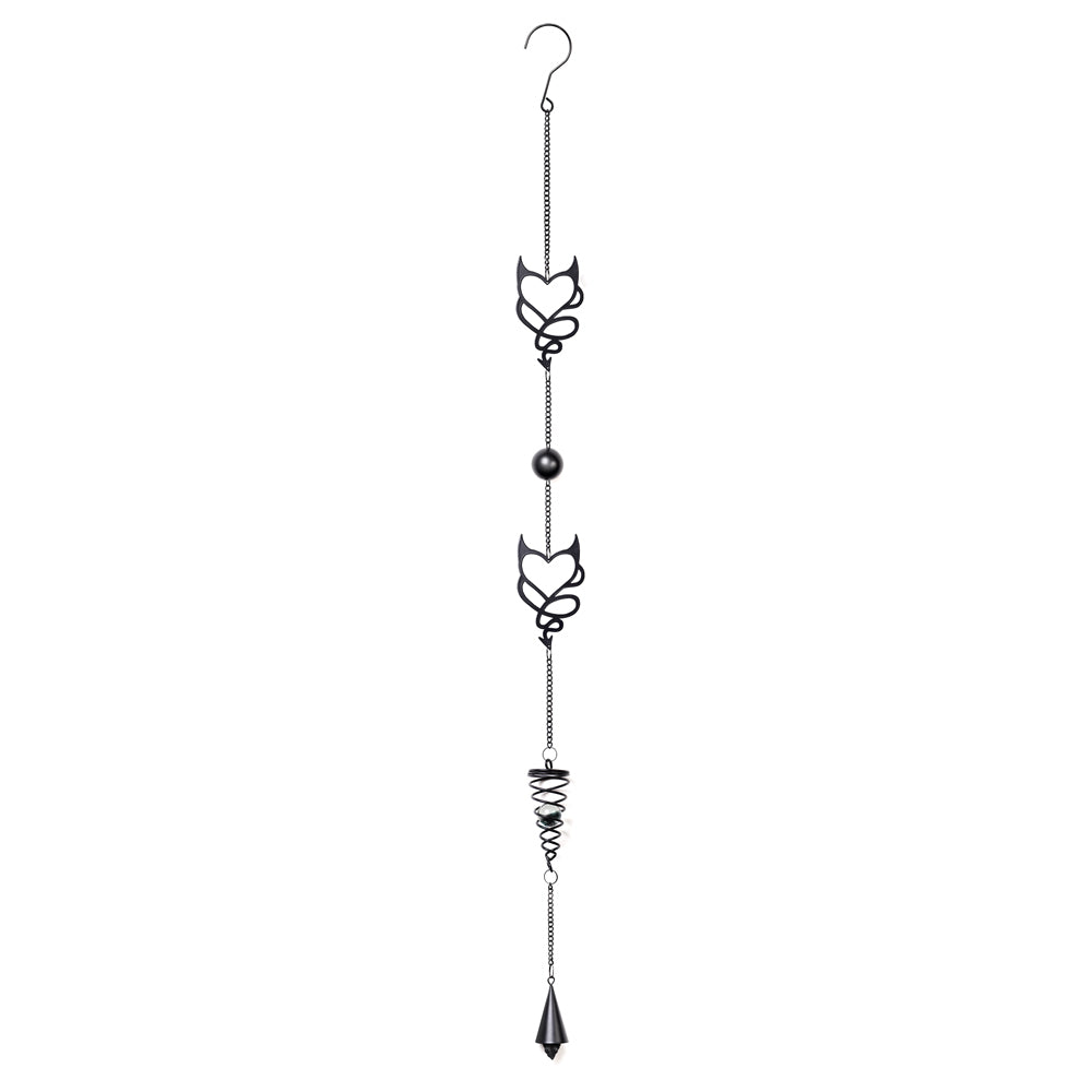 Devil Heart Hanging Decor - Gothic Halloween Party Decorations, Spooky Home Decor for Bedroom, Living Room & Outdoor