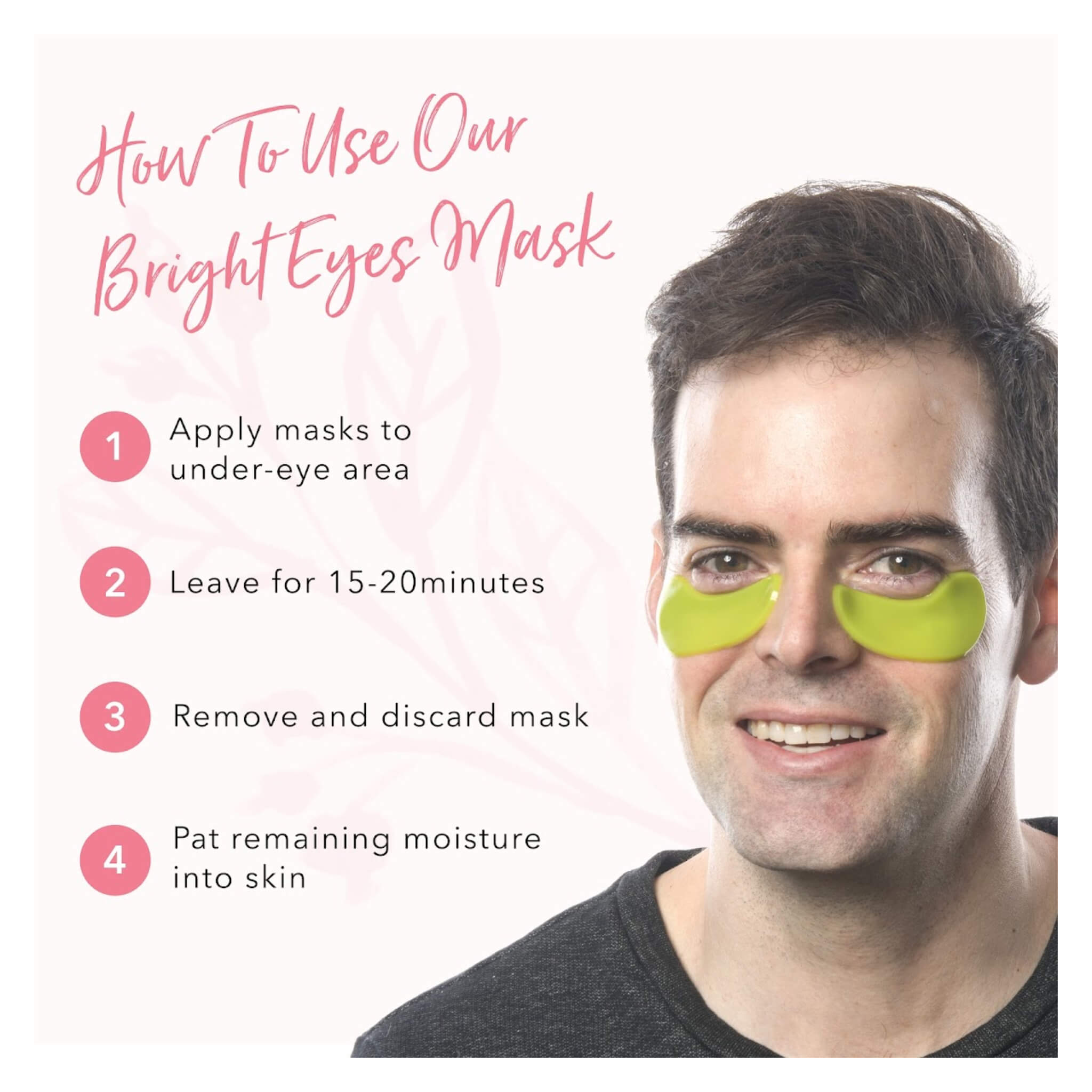 Bright Eyes Mask - Cooling & Hydrating Under Eye Patches for Dark Circles & Puffiness | Perfect for Travel, Work & Nighttime Skincare Routine