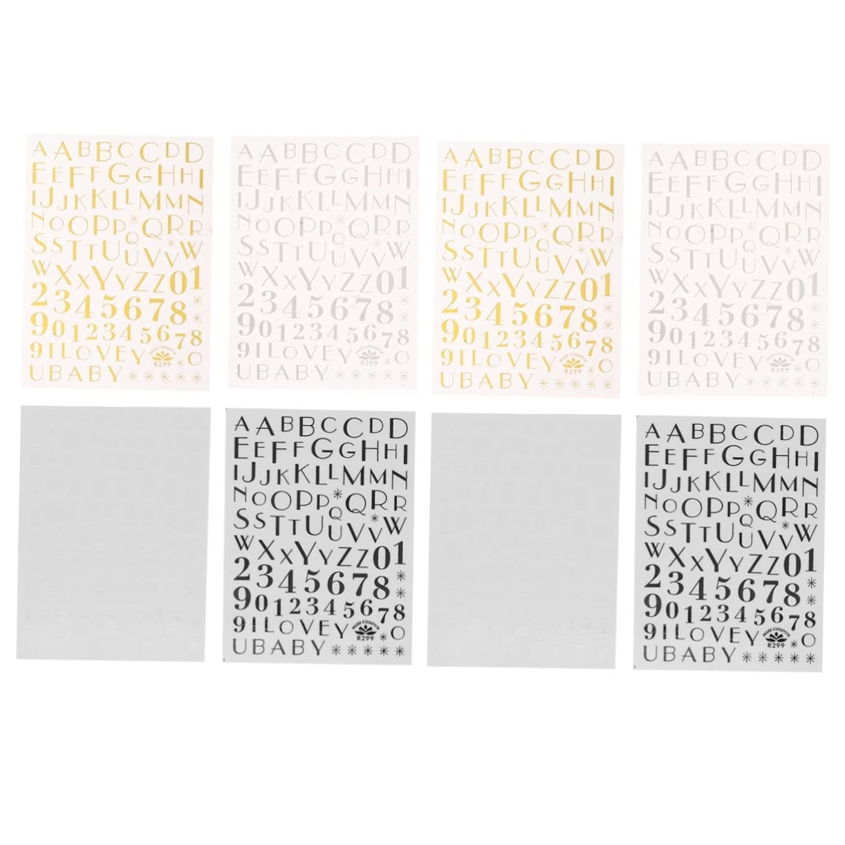 Beaupretty 8pcs 3D Letter Nail Art Stickers - Self-Adhesive Manicure Decals for Women, Nail Art Designs & DIY Nail Decorations - Perfect for Parties, Weddings, and Special Occasions