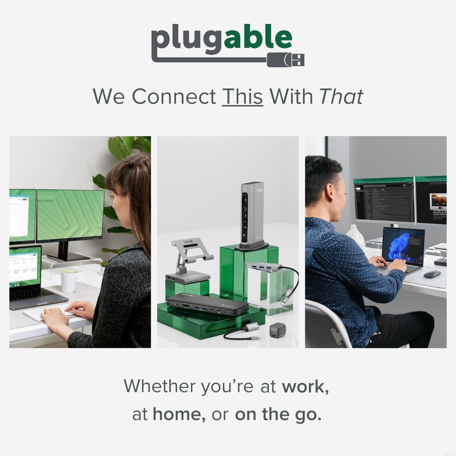 Plugable USB C Docking Station with HDMI, 60W Laptop Charging - 4K Dual Monitor Support, 5Gbps Data Transfer, 6-in-1 Hub for MacBook Pro/Air, Dell, HP - Perfect for Home Office & Remote Work Setup