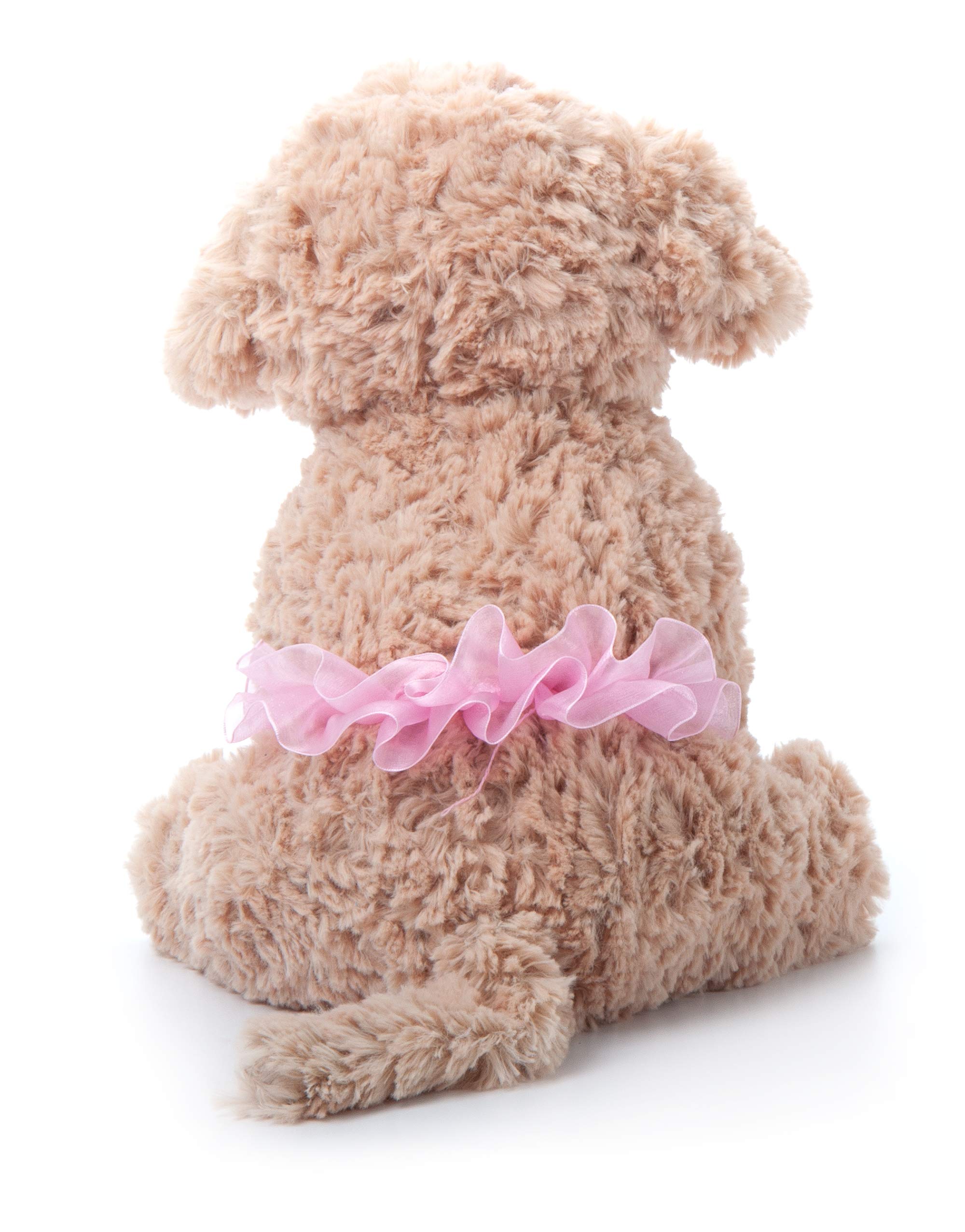 Cute Caramel Brown Scruffy Dog Plush Toy - 10 Inch Stuffed Animal for Kids, Perfect Gift for Pet Lovers & Themed Parties (Petting Zoo, Ballerina Theme, Nursery Decor)