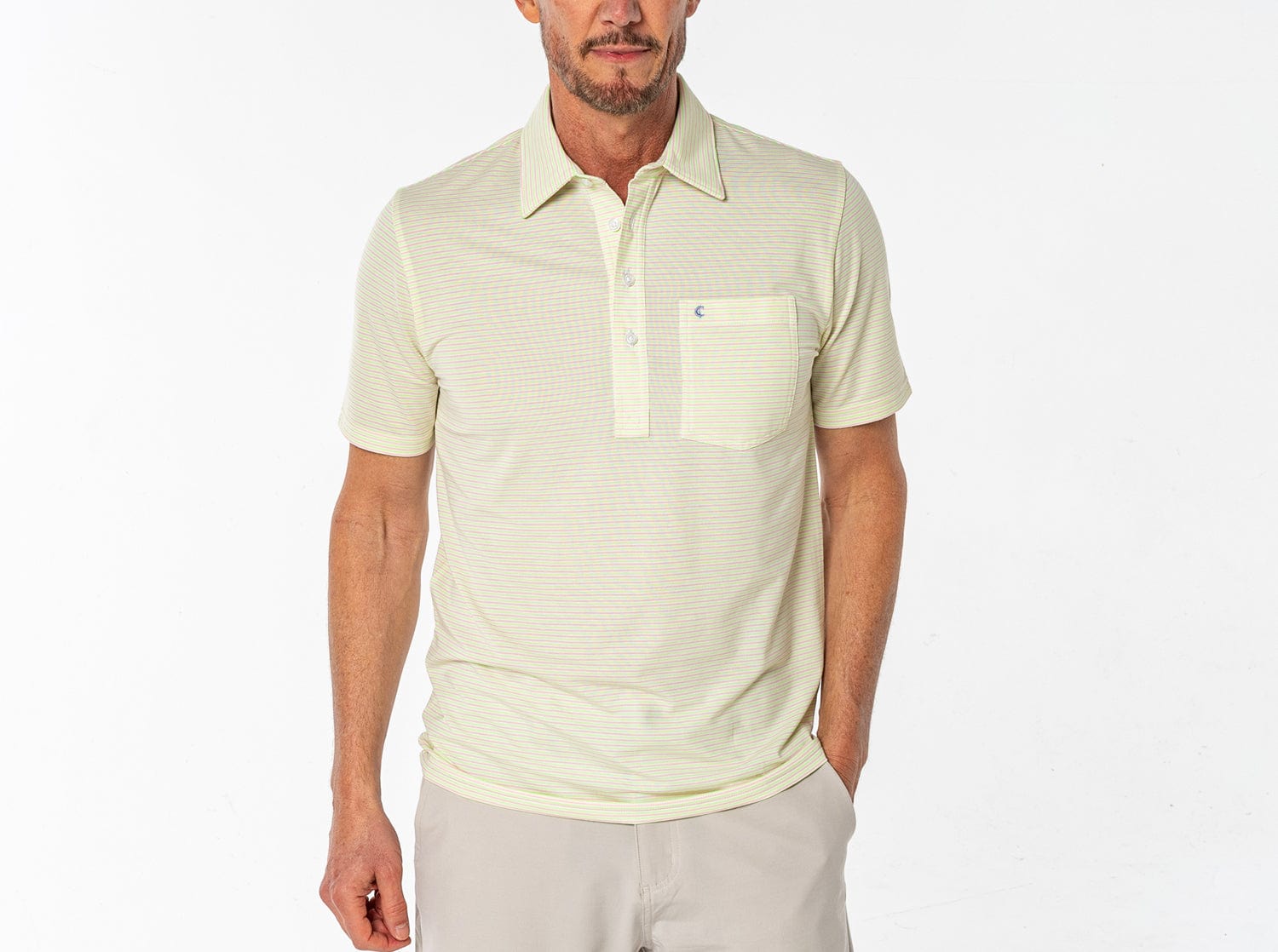 Performance Players Shirt - Hobby Stripe Pink & Green Athletic Top for Casual Wear & Sports Activities