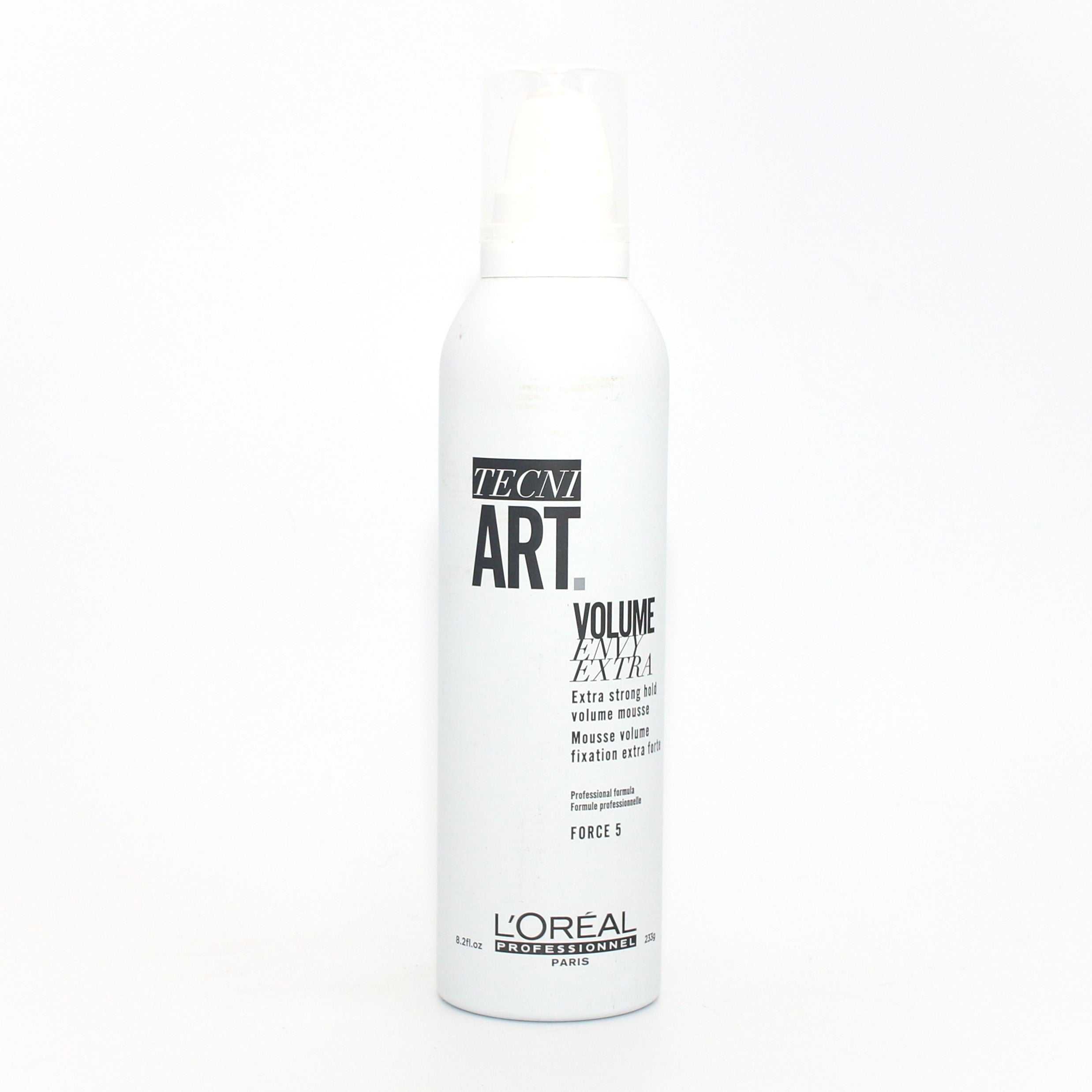 L'Oreal Tecni Art Volume Envy Extra 5 Strong Hold Mousse 8.2 oz - Volumizing Hair Styling Foam for Thick, Full Hair - Perfect for Parties, Weddings & Special Events
