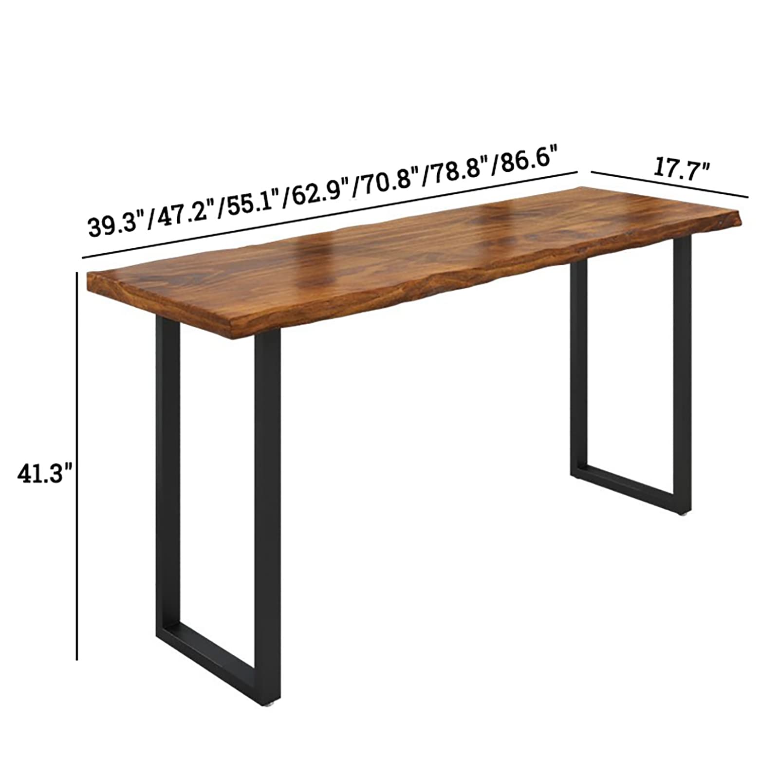 Industrial Solid Wood Bar Height Table - 63