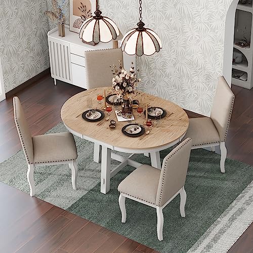 Oak Natural Wood and Antique White