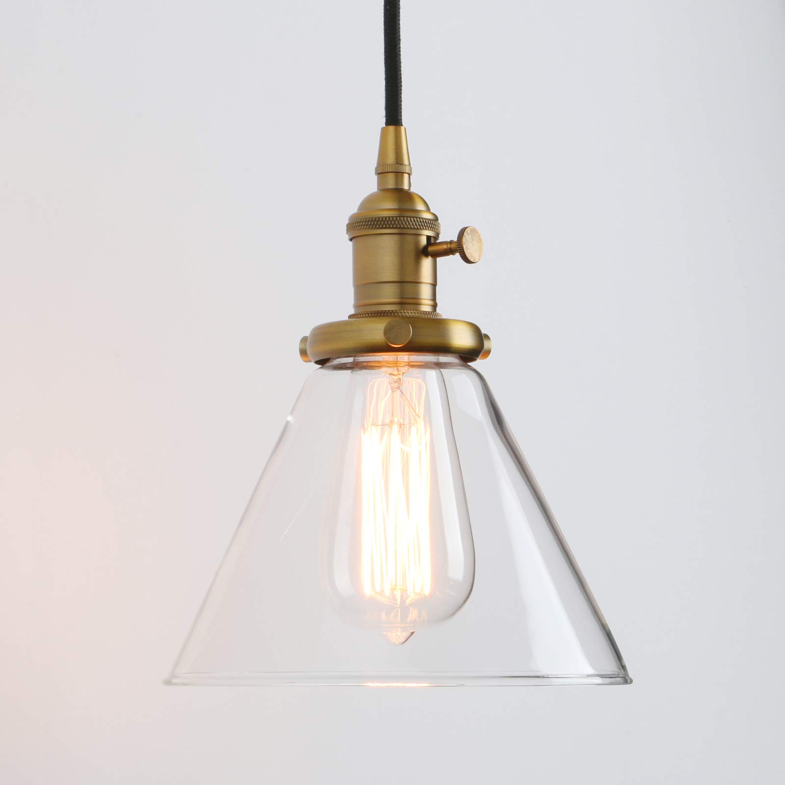 Vintage Rustic Industrial 3-Light Kitchen Island Chandelier - Triple Head Pendant Ceiling Light with Clear Glass Shade - Perfect for Farmhouse, Loft & Industrial Style Dining Rooms