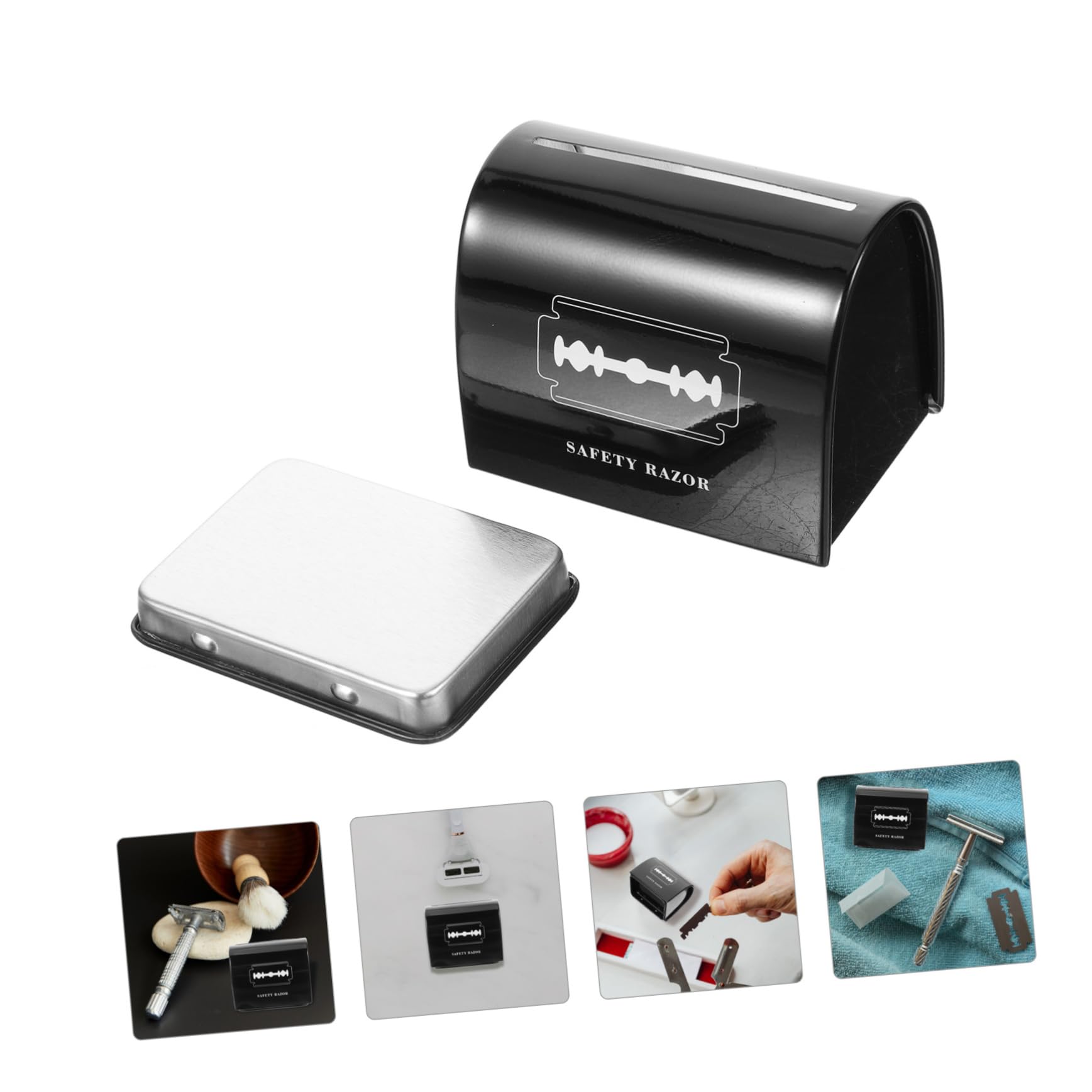 Premium Stainless Steel Safety Razor Blade Disposal Case - Portable Shaving Blade Holder & Recycle Bin for Disposable Razor Blades | Safe & Eco-Friendly Shaving Accessory for Home, Travel, and Barbershop Use