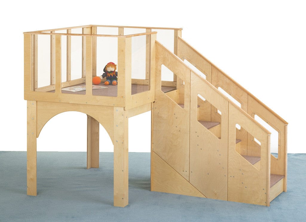 Jonti Craft Tots Large Climb Up Loft - Durable Wooden Playhouse for Kids, Perfect for Daycare Centers, Preschools & Home Playrooms