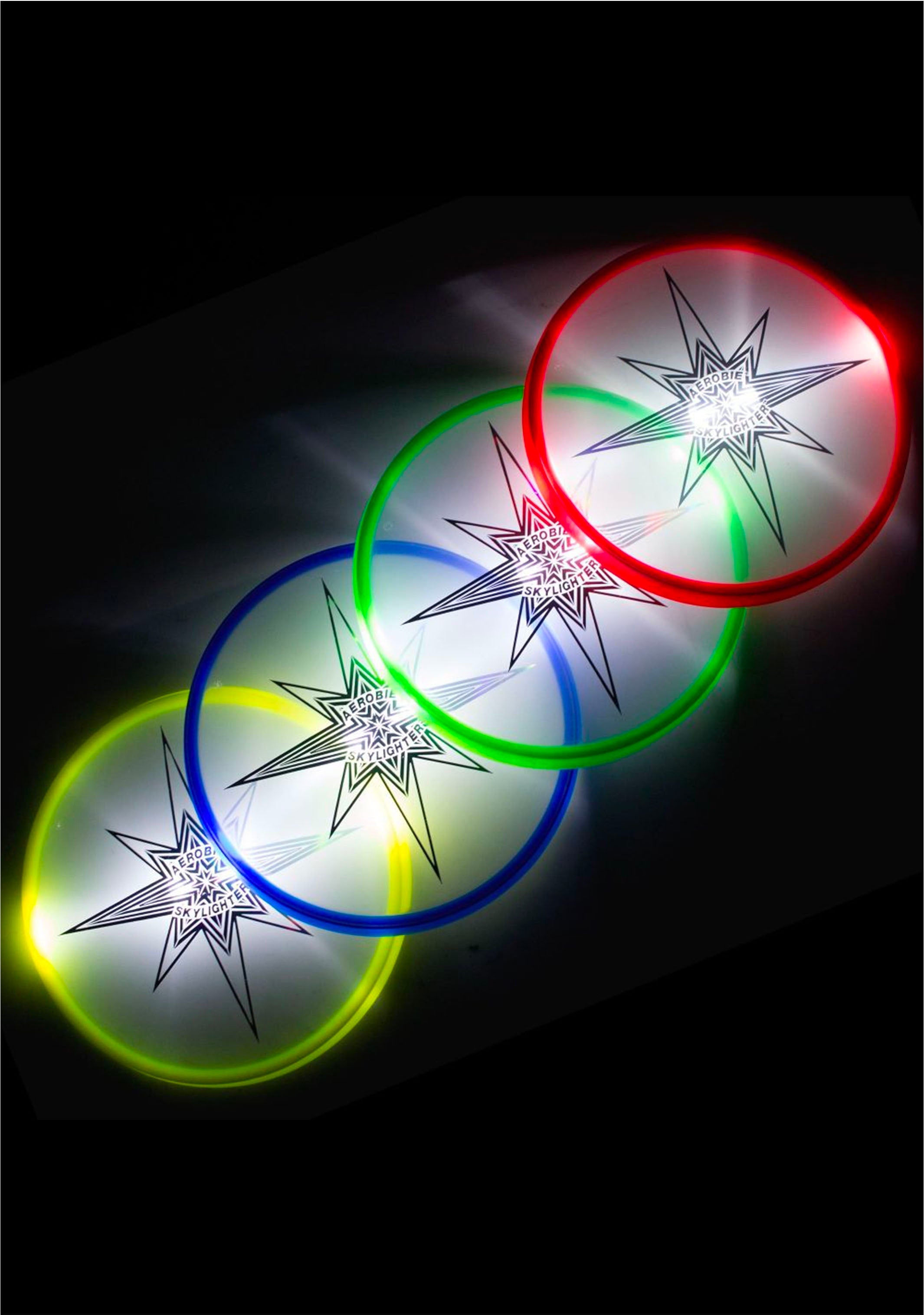 **Aerobie Skylighter Flying Disc - Bright Yellow LED Light-Up Disc for Night Play, Outdoor Games, and Backyard Fun**