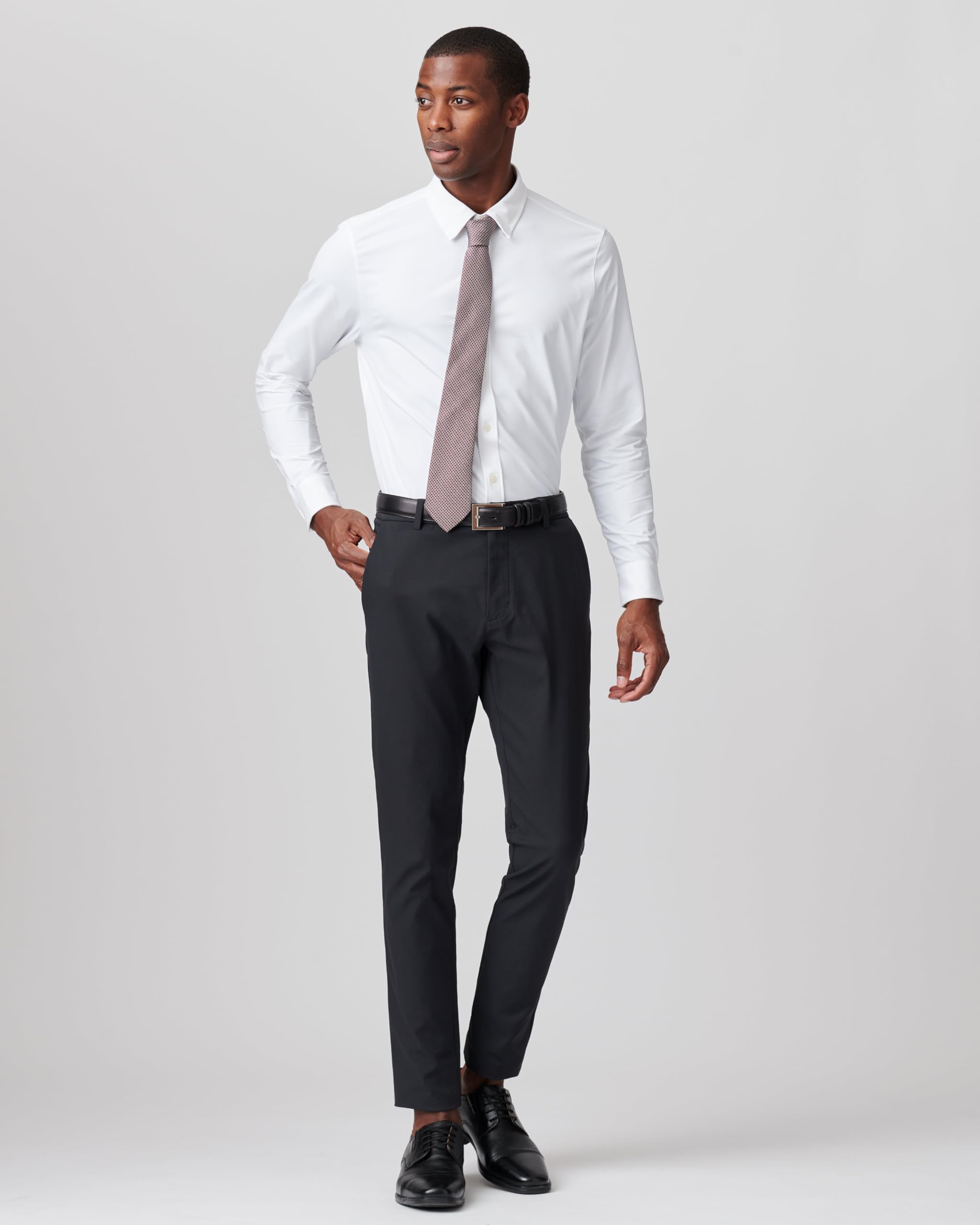 Rhone Men's Commuter Performance Dress Shirt - Wrinkle Resistant, Machine Washable Slim Fit Button Down Shirt for Work & Travel | Office Wear & Business Casual Attire