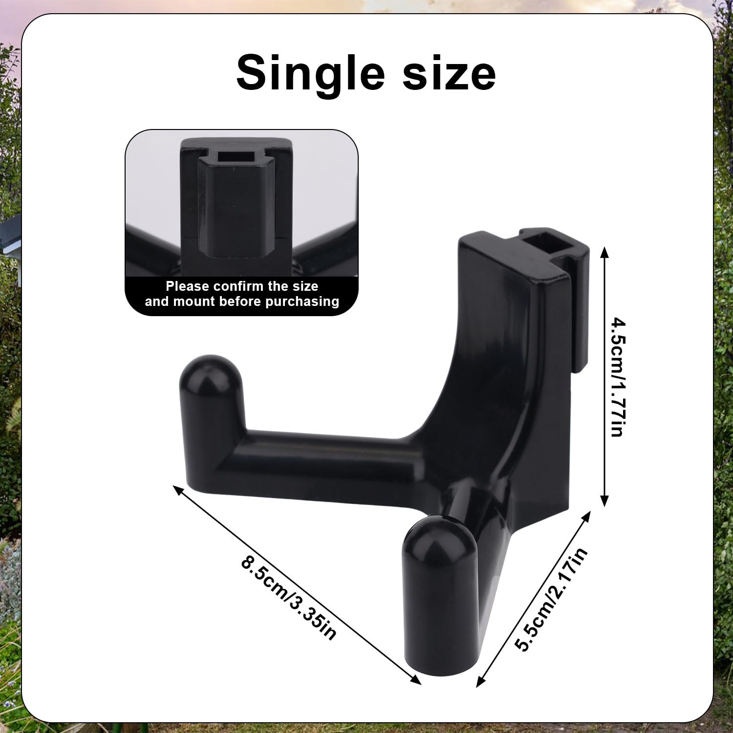 5-Pack Heavy Duty ABS Plastic Tool Hooks - Compatible with Lifetime Sheds, Garage & Garden Organization - Black Storage Hooks for Rakes, Shovels & Yard Tools - Perfect for Shed, Garage & Workshop Organization