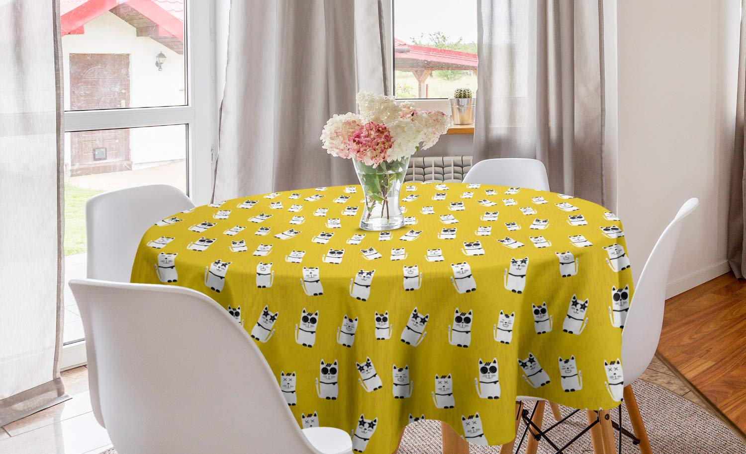 Ambesonne Cat Round Tablecloth - 60