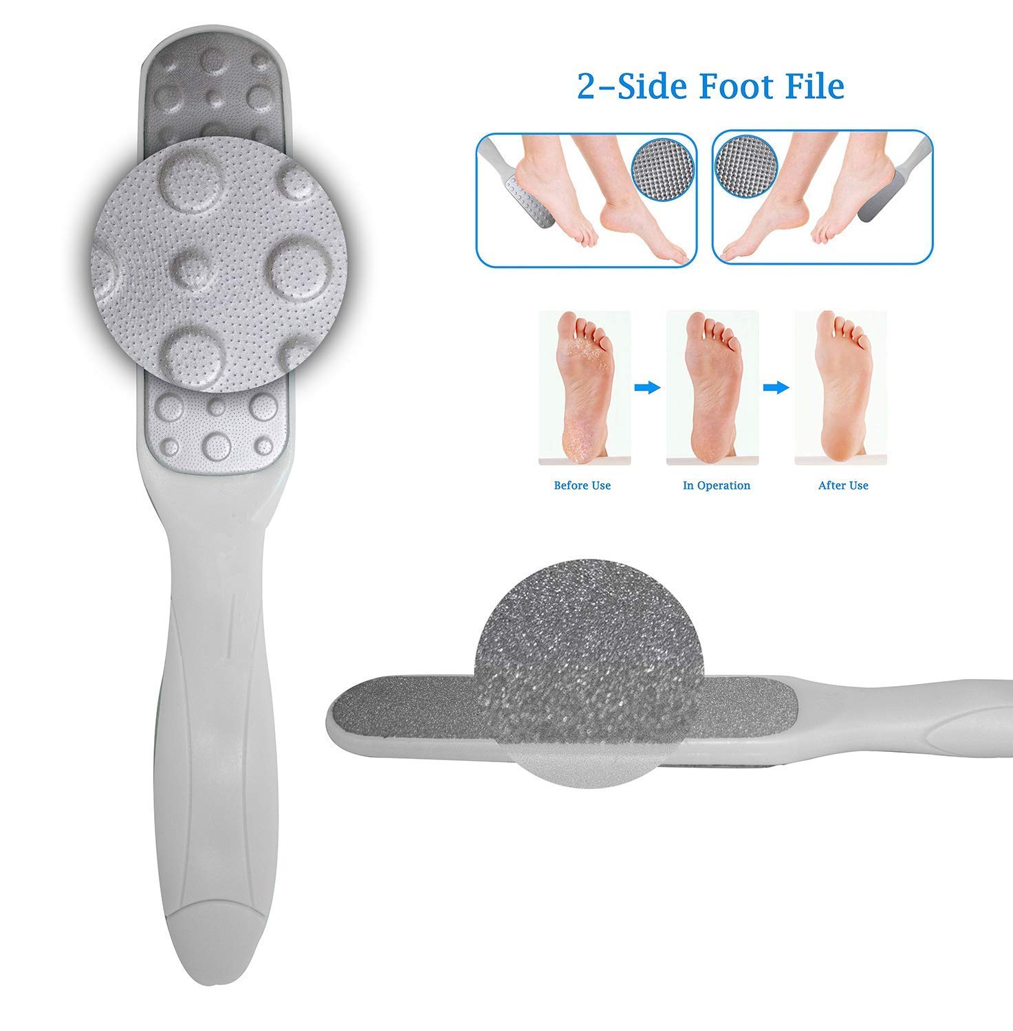 SIYAA Double Sided Metal Foot File - Callus Remover & Dead Skin Scrubber for Soft Feet - Professional Pedicure Tool for Home Spa & Salon Use - Pack of 1