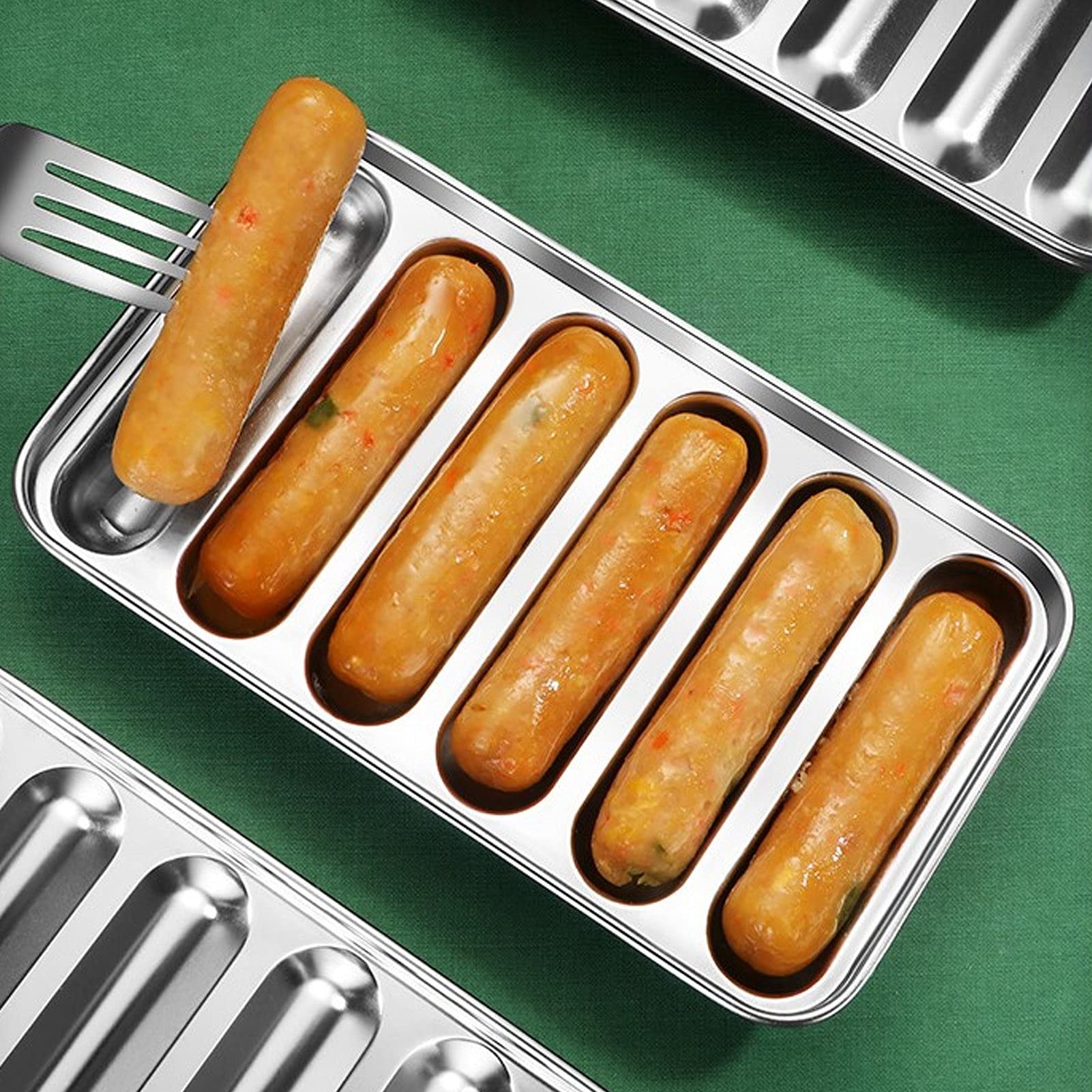 Pilipane 6-Cavity Stainless Steel Sausage Mold for Homemade Hot Dogs & Sausages - Non Stick, Oven & Steamer Safe - Perfect for DIY Sausage Making at Home, BBQ Parties, and Meal Prep