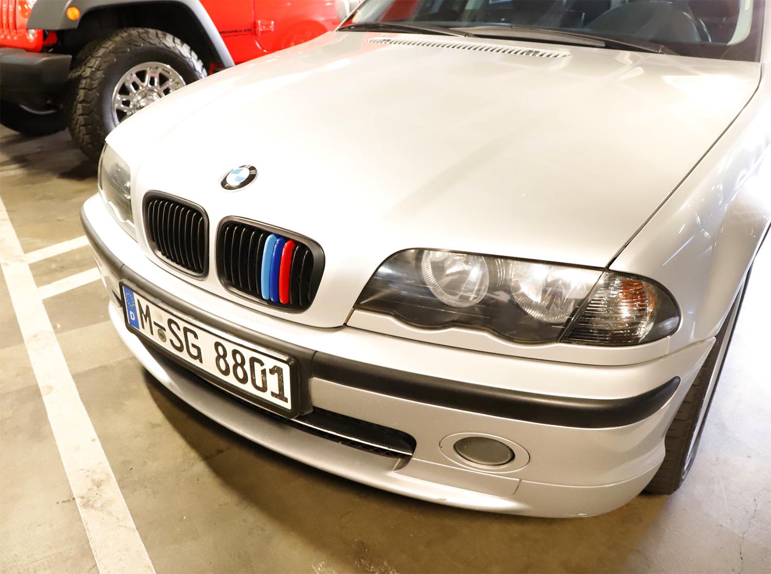 BMW E46 3 Series 4DR Grille Insert Trims (1999-2001) - ///M Colored 10 Beam Grill - Upgrade for Front Bumper & Custom Styling