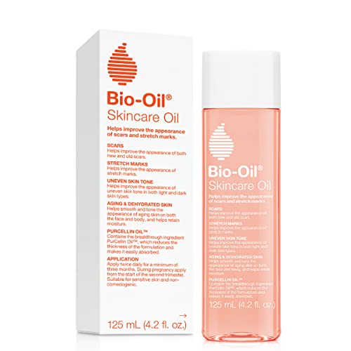 Bio-Oil Skincare Body Oil for Scars & Stretch Marks - Dermatologist Recommended Moisturizer with Vitamins A & E - Hydrating, Non-Greasy, Non-Comedogenic Formula for All Skin Types - 4.2 oz - Perfect for Pregnancy, Post-Surgery & Daily Skin Care