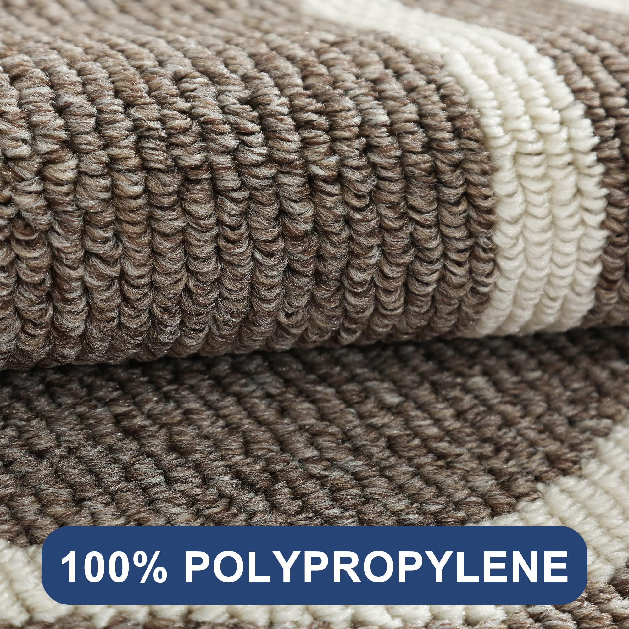 Super Absorbent Non-Skid Kitchen Floor Mat - 24x48 Inch Washable Polypropylene Sink Rug for Comfortable Standing - Brown with Frame Design | Perfect for Front of Sink, Dishwashing Area & High-Traffic Kitchen Spaces