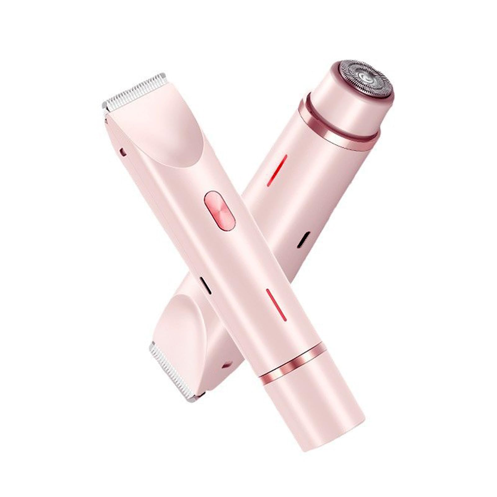 Velura Women's 2-in-1 Electric Shaver & Body Trimmer - Dual Head Wet/Dry Lady Razor for Bikini, Pubic Hair, Legs & Body Grooming (Pink) | Perfect for Travel, Gym & Quick Touch-Ups at Home