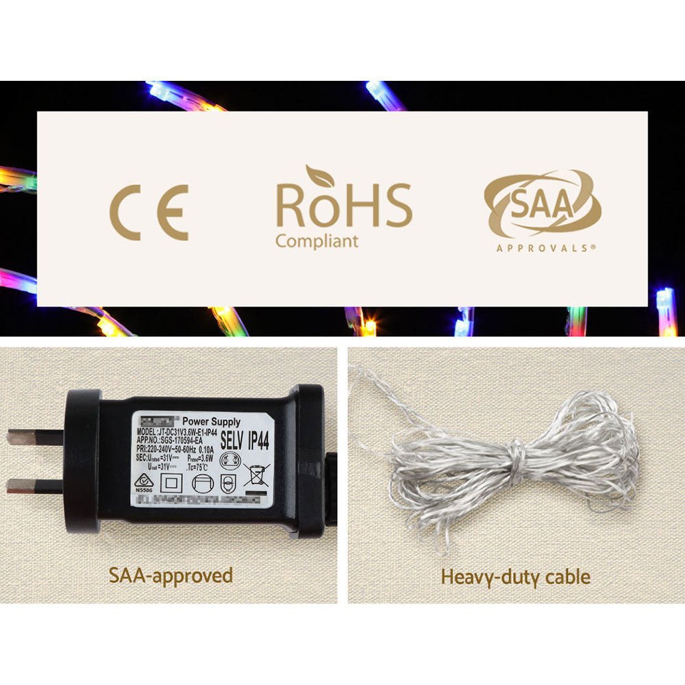 Christmas LED Spinner Lights - Waterproof Colorful Motif Holiday Decorations for Indoor/Outdoor Xmas Tree, Yard, Party & Home Decoration