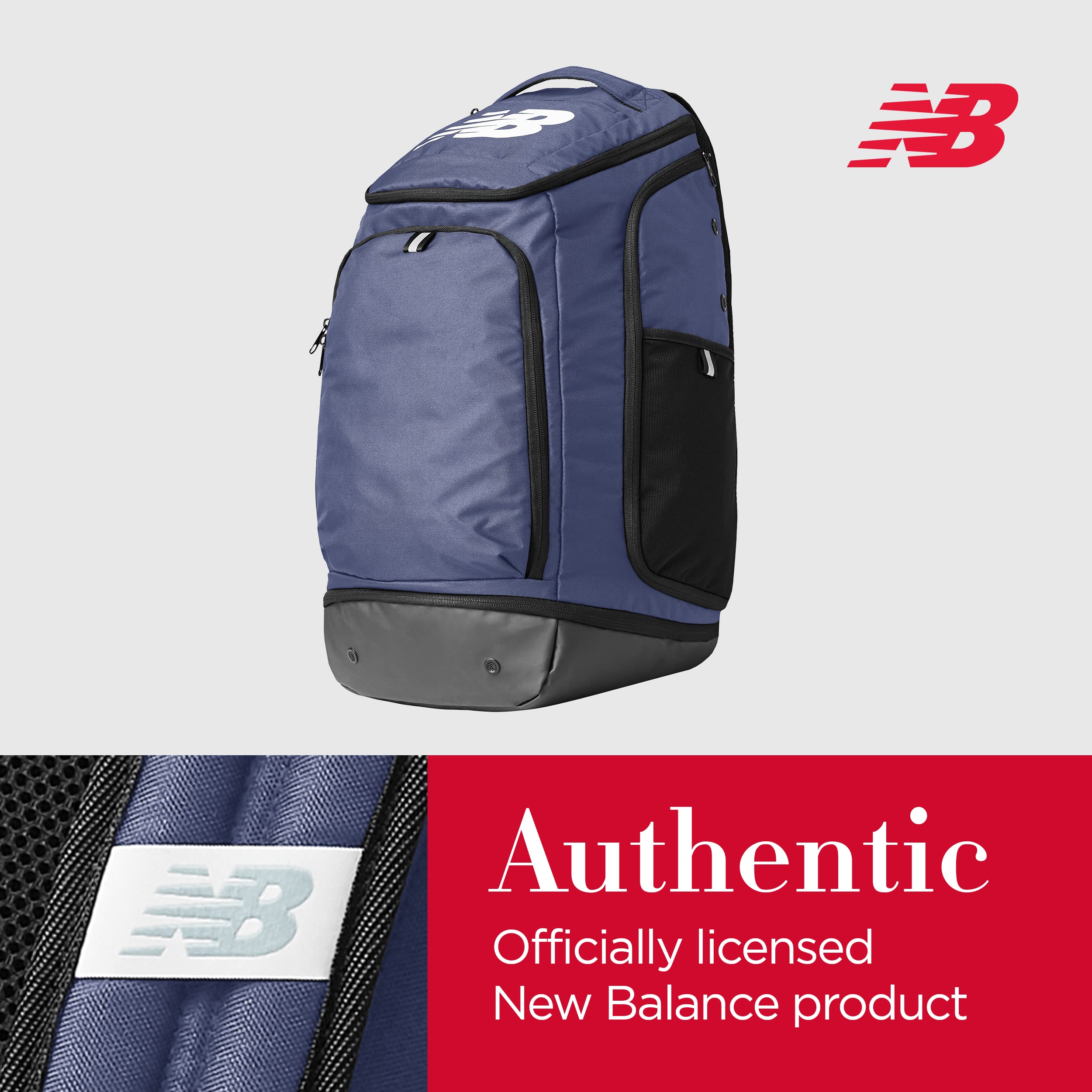New Balance Sports Backpack for Men & Women - Durable Team Travel Gym Bag in Blue - Perfect for Workouts, Travel & School - One Size Fits All