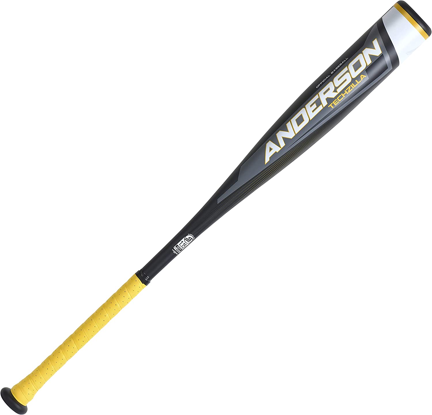 Anderson Techzilla 2021 (8) USSSA Certified Aluminum Baseball Bat - Black/Yellow - Perfect for Youth & Adult League Games, Training & Practice