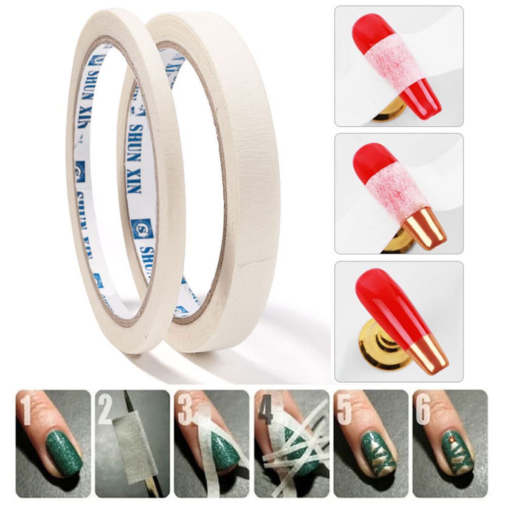 2pcs Nail Art Striping Tapes 0.5cm+1.2cm for DIY Nail Design - Salon & Home Use