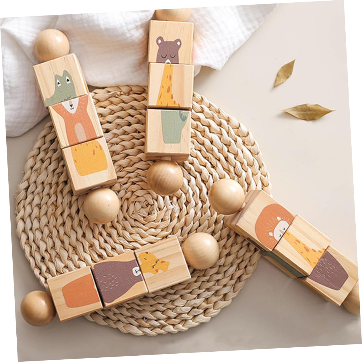 **Phenofice Wooden Baby Rattles - Natural Wooden Teething Toys for Newborns & Infants, Safe & Portable Handheld Rattle Toys for Sensory Play, Baby Shower Gifts, Nursery & Travel**