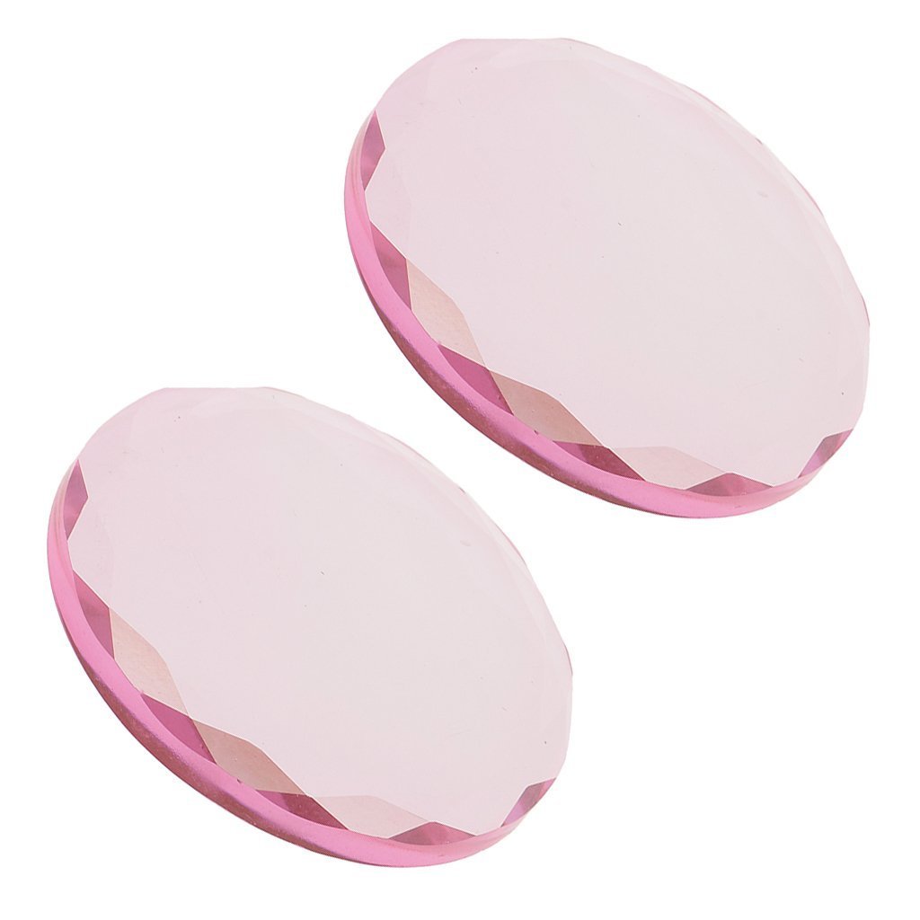 SGerst Crystal Glass Eyelash Extension Glue Palette Holder - Keeps Adhesive Cool Longer, 4.5cm Pink (2-Pack) - Perfect for Lash Artists & Salons, Professional Eyelash Extension Tools