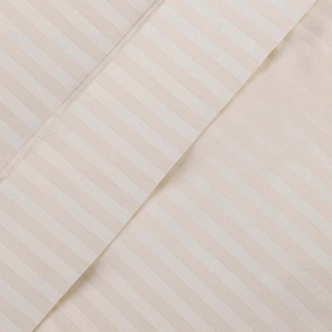 Premium Egyptian Cotton 300 Thread Count Pillowcase Set - 2 Piece Striped Bedding for Luxury Hotels & Home Decor | Soft Breathable Pillow Covers for Ultimate Comfort