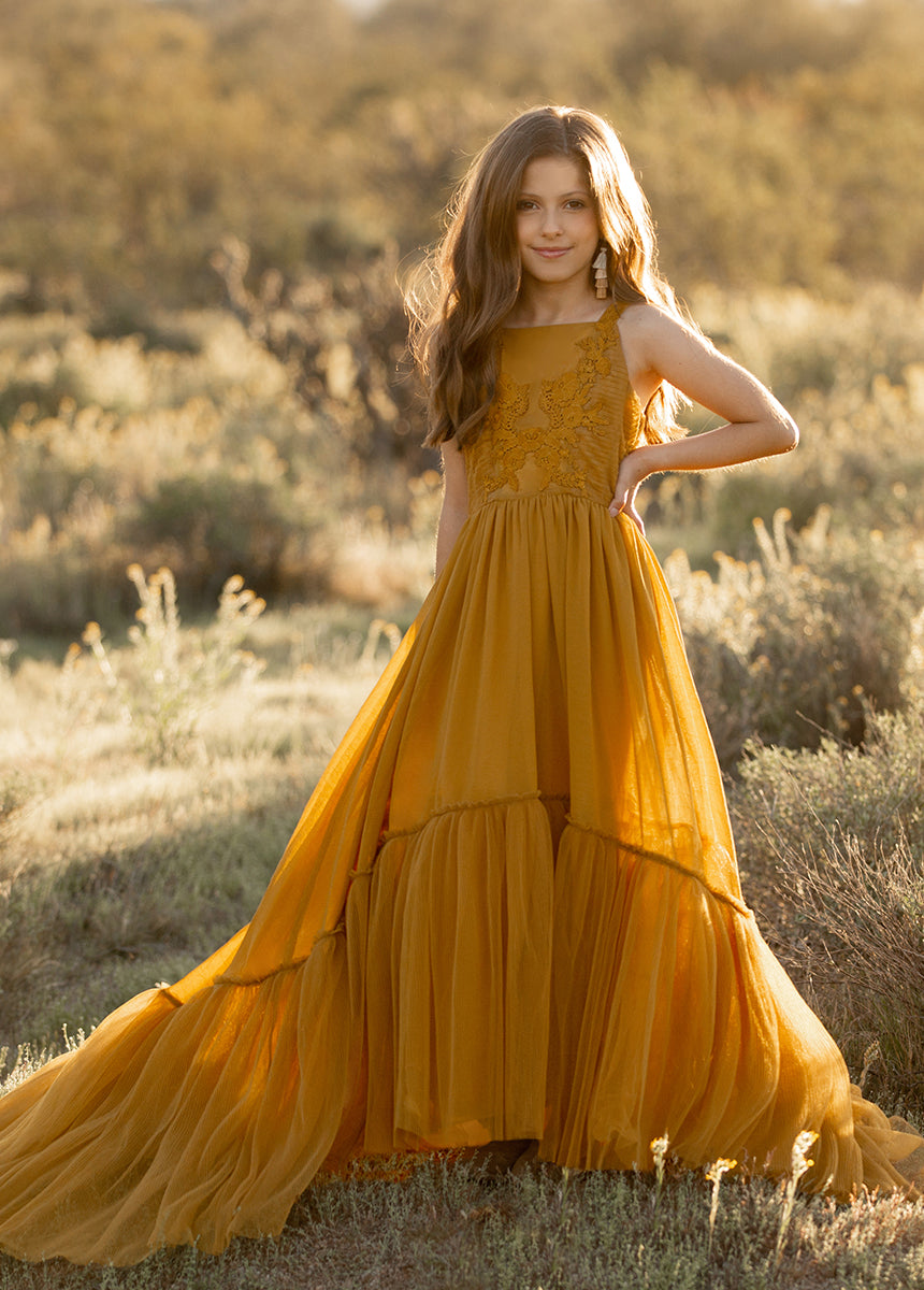 Maia Impact Dress in Tarnished Gold - Elegant Women's Formal Gown for Evening Parties, Weddings & Special Occasions