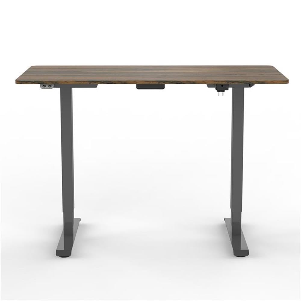 Furniture of America Tilah Adjustable Height Metal Office Desk - Dark Brown - Perfect for Home Office, Study Room & Workspace