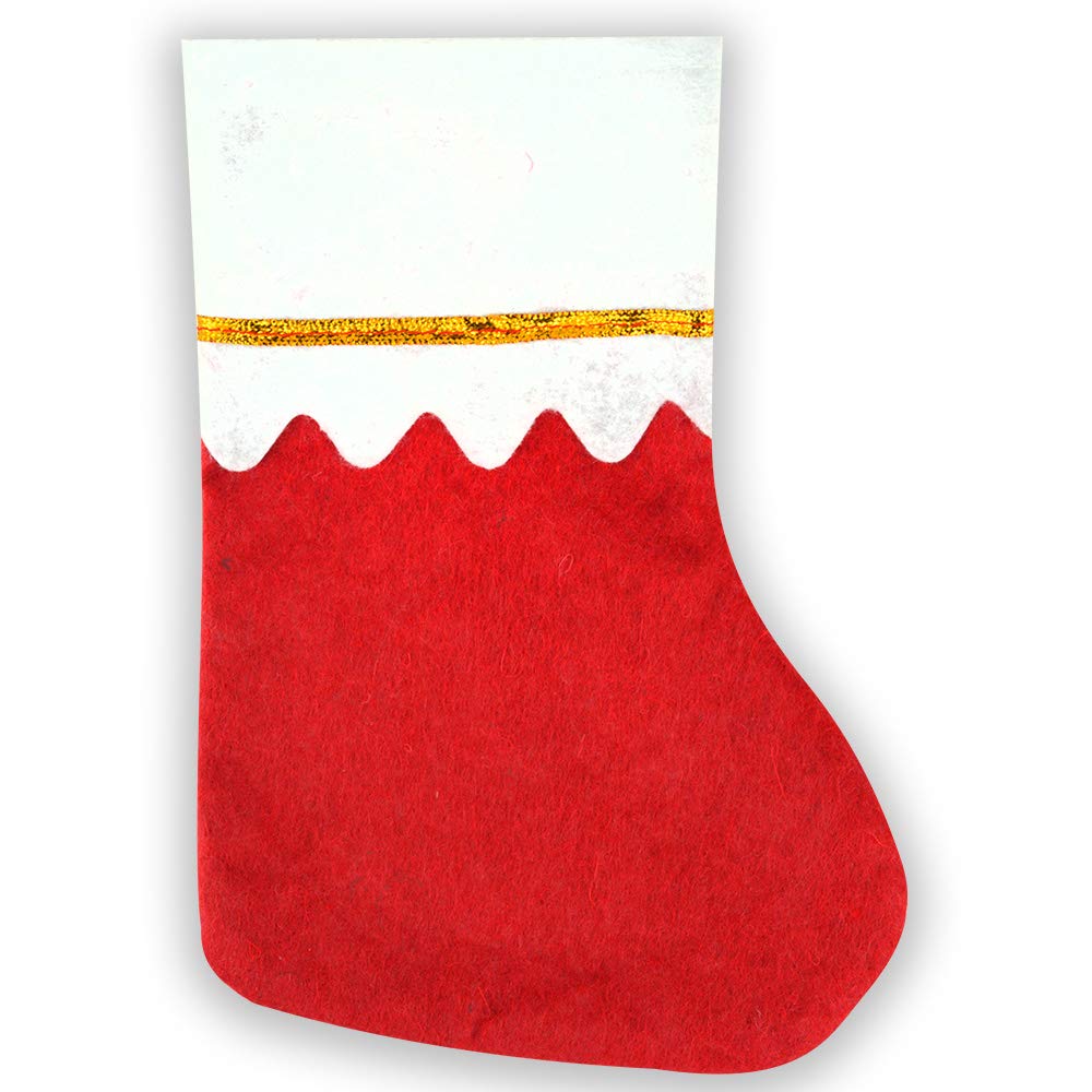 12 Pack Small Felt Christmas Stockings - Holiday Party Decorations, DIY Ornaments, Gift Favors for Xmas Tree, Fireplace & Festive Home Decor