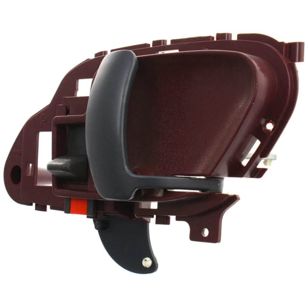 Cadillac Escalade Front Passenger Side Interior Door Handle - Red Bezel & Black Lever (1999-2000) | Base Trim with Door Lock Button | OEM GM1353103 & 15708050 | Perfect Replacement for Worn or Broken Handles | Enhances Interior Style & Functionality