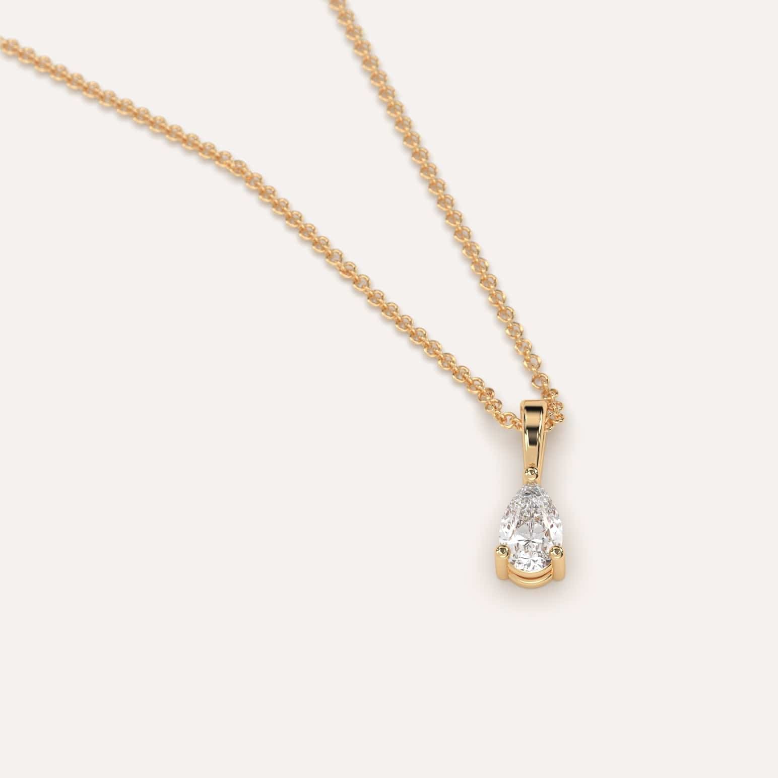 1/4 Carat Pear-Shaped Diamond Pendant Necklace - Elegant Solitaire Jewelry for Women, Perfect for Weddings, Anniversaries & Special Occasions