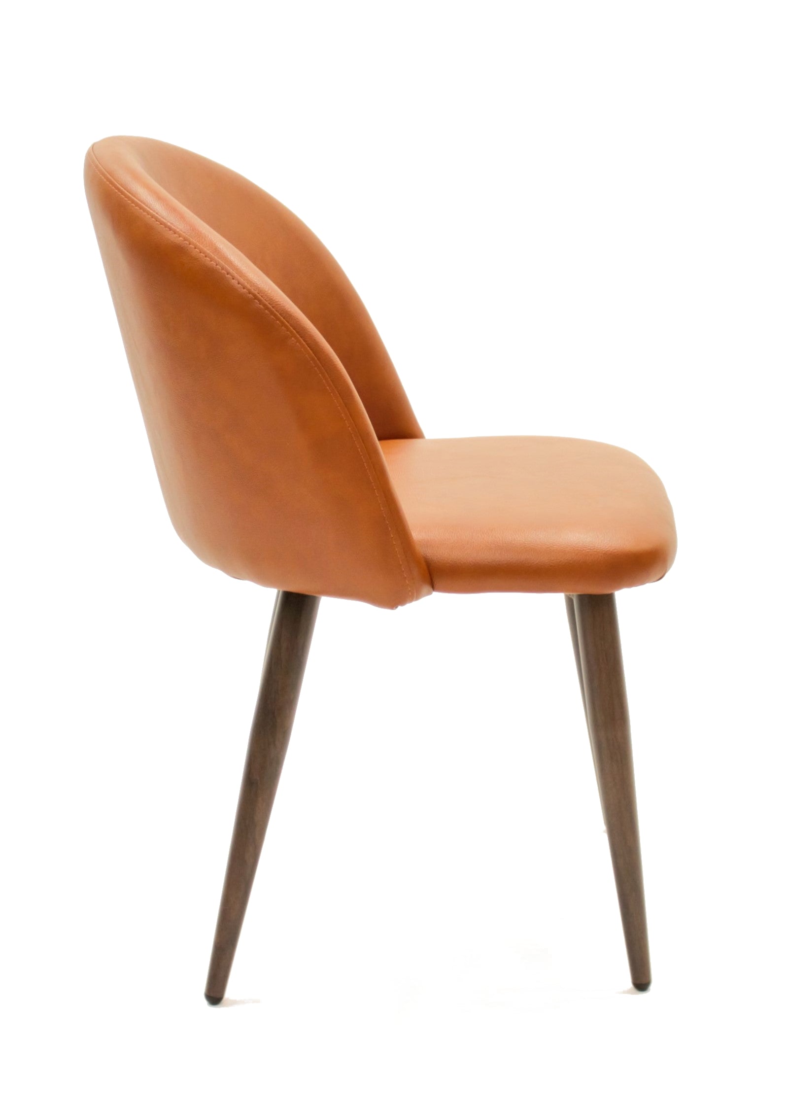 Luxury Cognac Brown Crescent Chair - Modern Accent Seating for Living Room, Bedroom & Office - Comfortable Lounge Chair for Relaxing & Reading