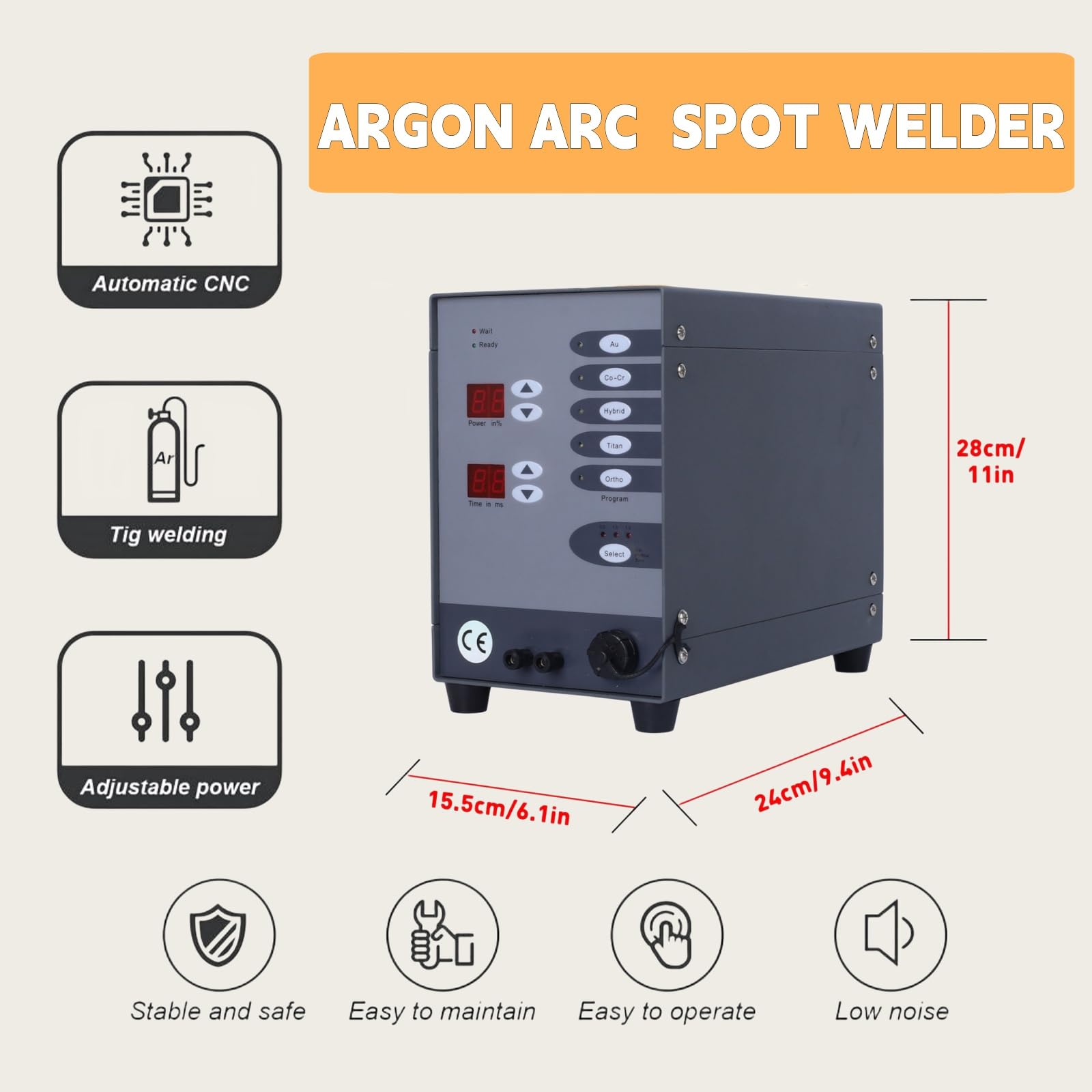Portable Handheld Laser Spot Welder Machine for Jewelry - 110V 60Hz Automatic Welding Tool for Gold, Silver, Aluminum & Titanium - Perfect for Permanent Jewelry Repair, Custom Design & Small Metal Fabrication