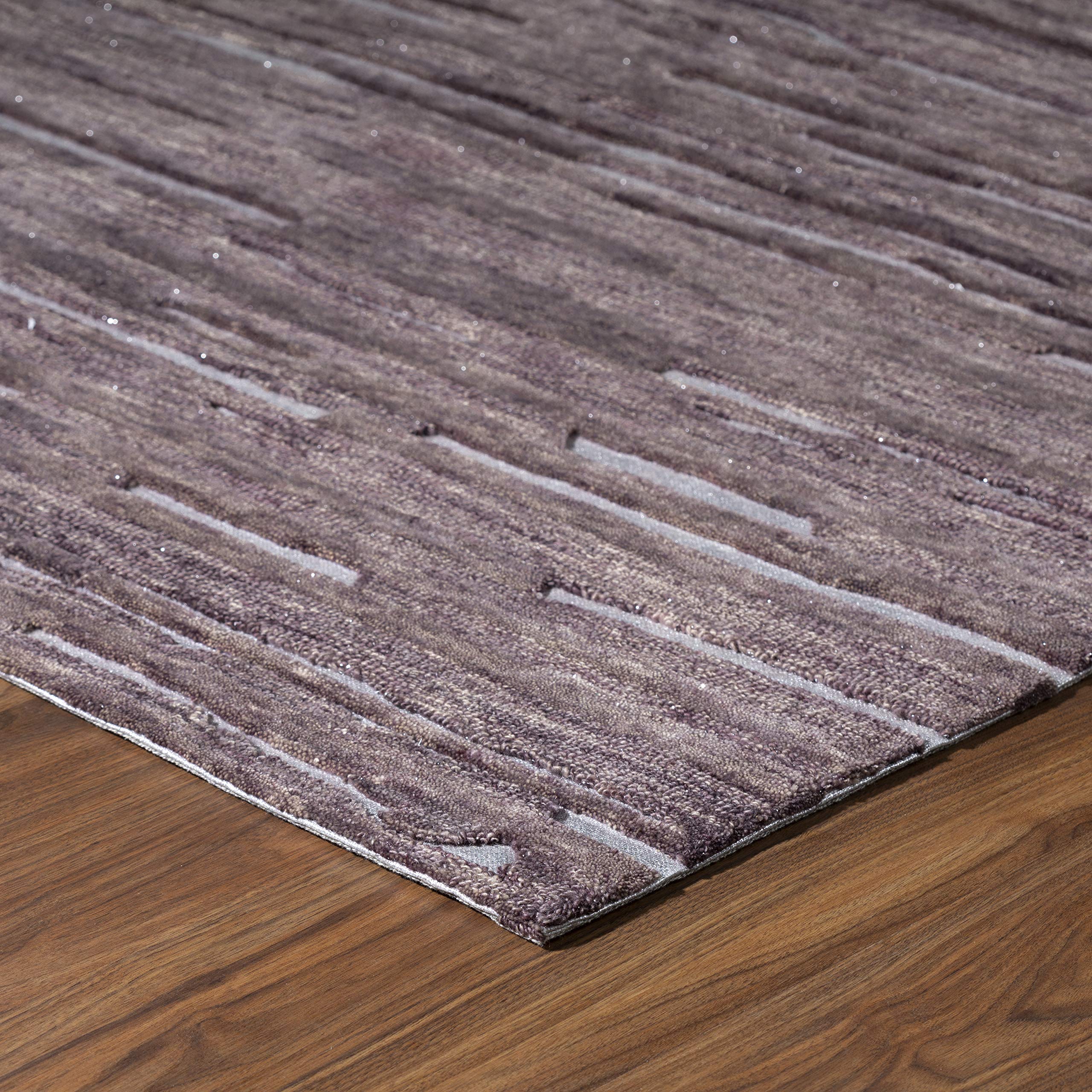 Addison Rugs Dazzle Area Rug 5x7.6 Feet - Soft Plush Eggplant Purple Living Room Rug for Bedroom, Dining Room & Home Decor