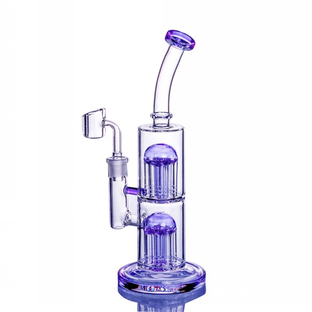 Premium Thick Glass Dab Rig with Arm Tree Perc - Portable Water Pipe for Concentrates | Perfect for Home Use & Travel