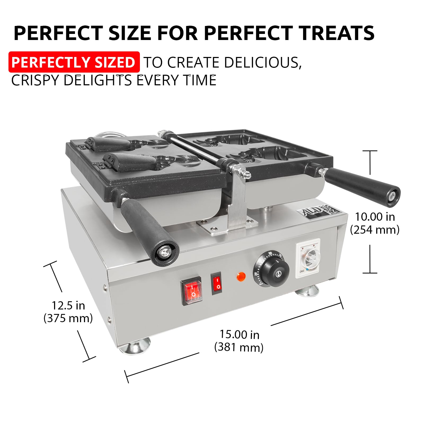 ALDKitchen Electric Taiyaki Fish Waffle Maker - Professional Stainless Steel Nonstick Coating, 110V for Home & Cafe Use (2 Open Mouth Design) | Perfect for Japanese Desserts, Street Food Snacks & Party Treats