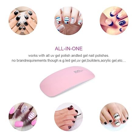 Portable Mini LED Nail Lamp for Gel Polish - USB Rechargeable Nail Dryer with 2 Timer Settings | At-Home Manicure & Professional Salon Use | Fast Curing for Gel Nails & Acrylics