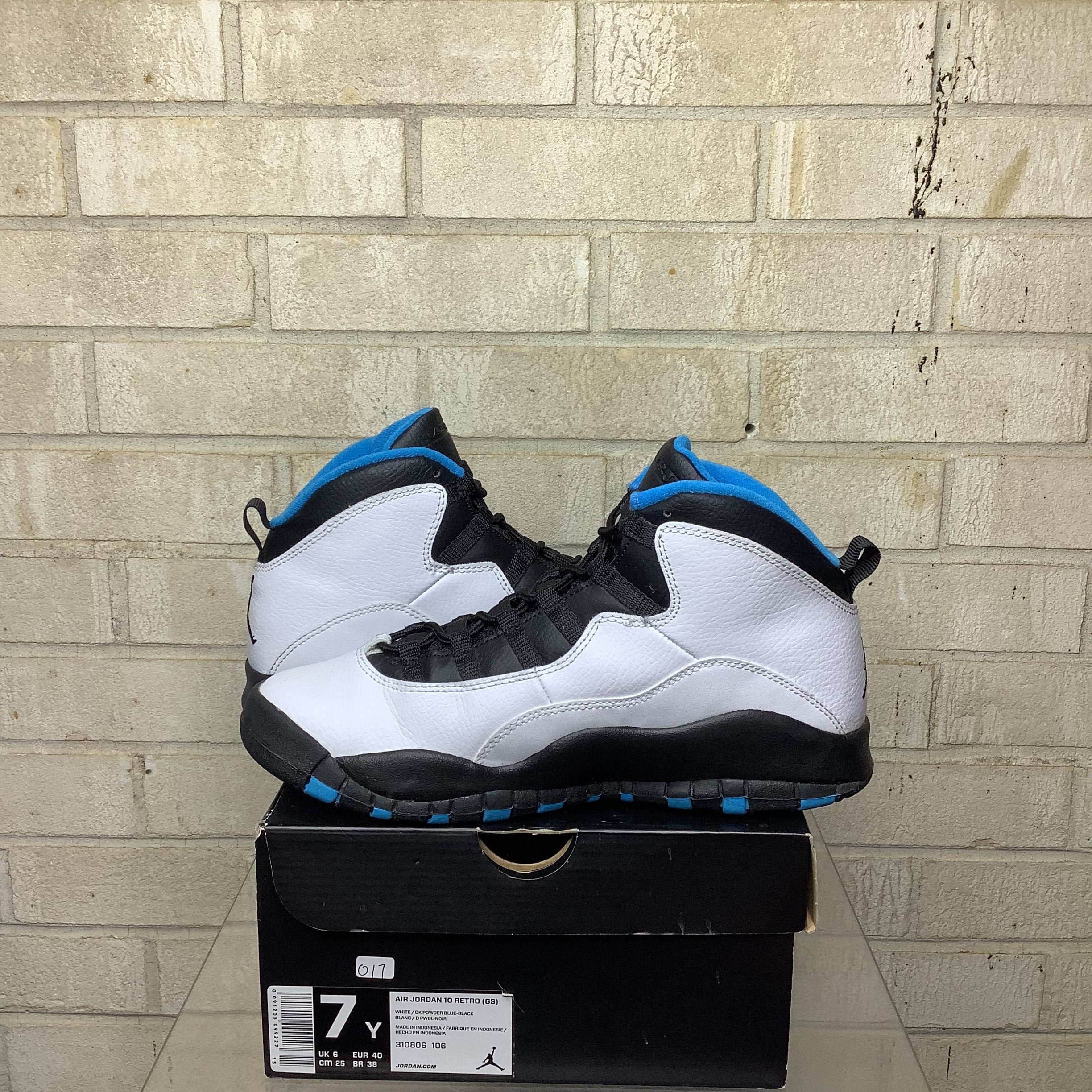AIR JORDAN 10 POWDER BLUE Retro Basketball Shoes - Men's Size 7Y (310806-106) | Classic Sneakers for Streetwear, Sports & Casual Fashion