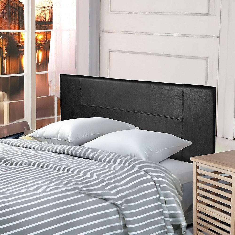 Queen Size PU Leather Bed Headboard - Modern Upholstered Bed Frame with Button Tufting (Black) - Perfect for Master Bedroom, Guest Room, and Dorm Decor