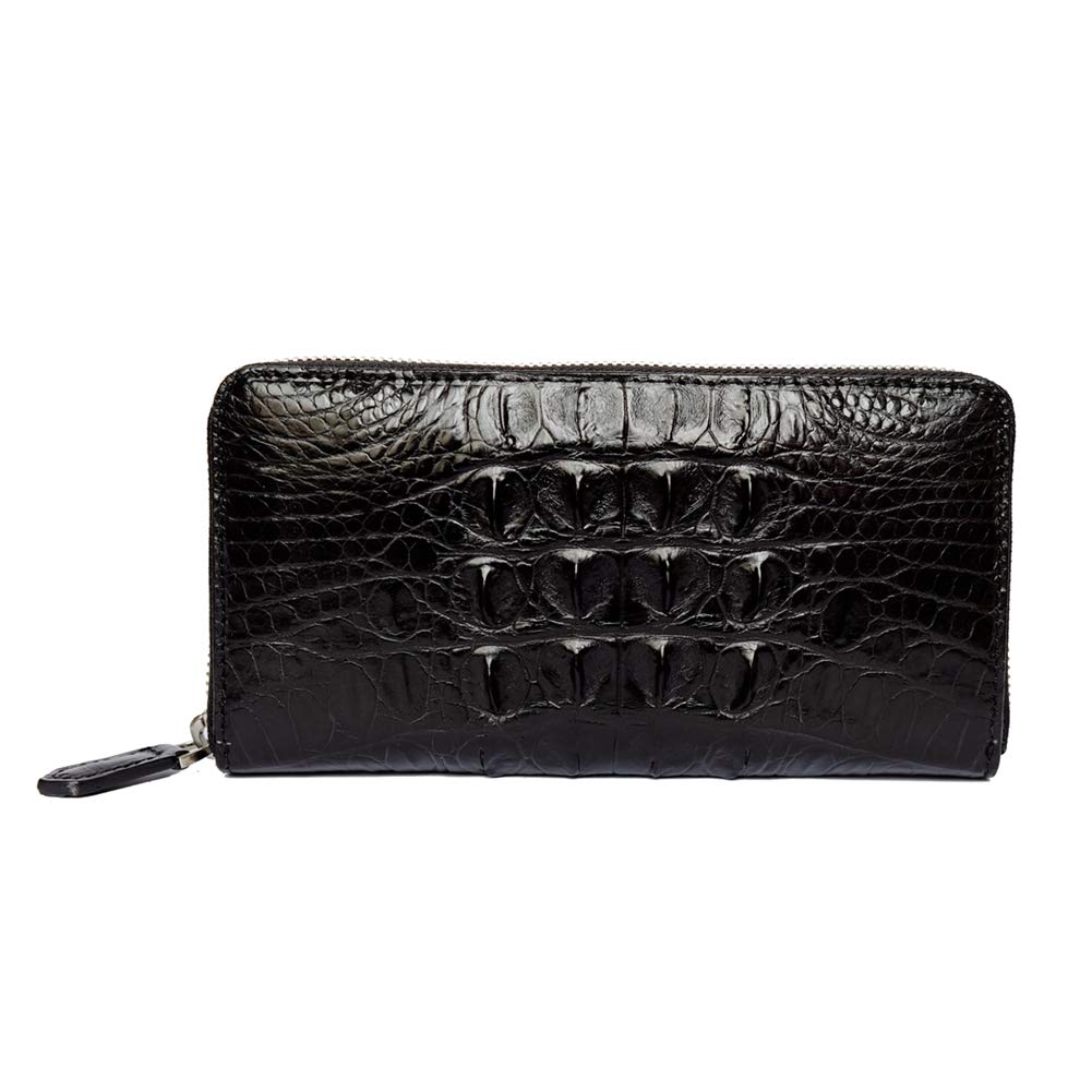 Authentic Crocodile Skin Long Wallet for Men - Premium Alligator Leather Card Holder & Clutch - Perfect Birthday Gift for Him - Ideal for Business, Travel, and Everyday Use
